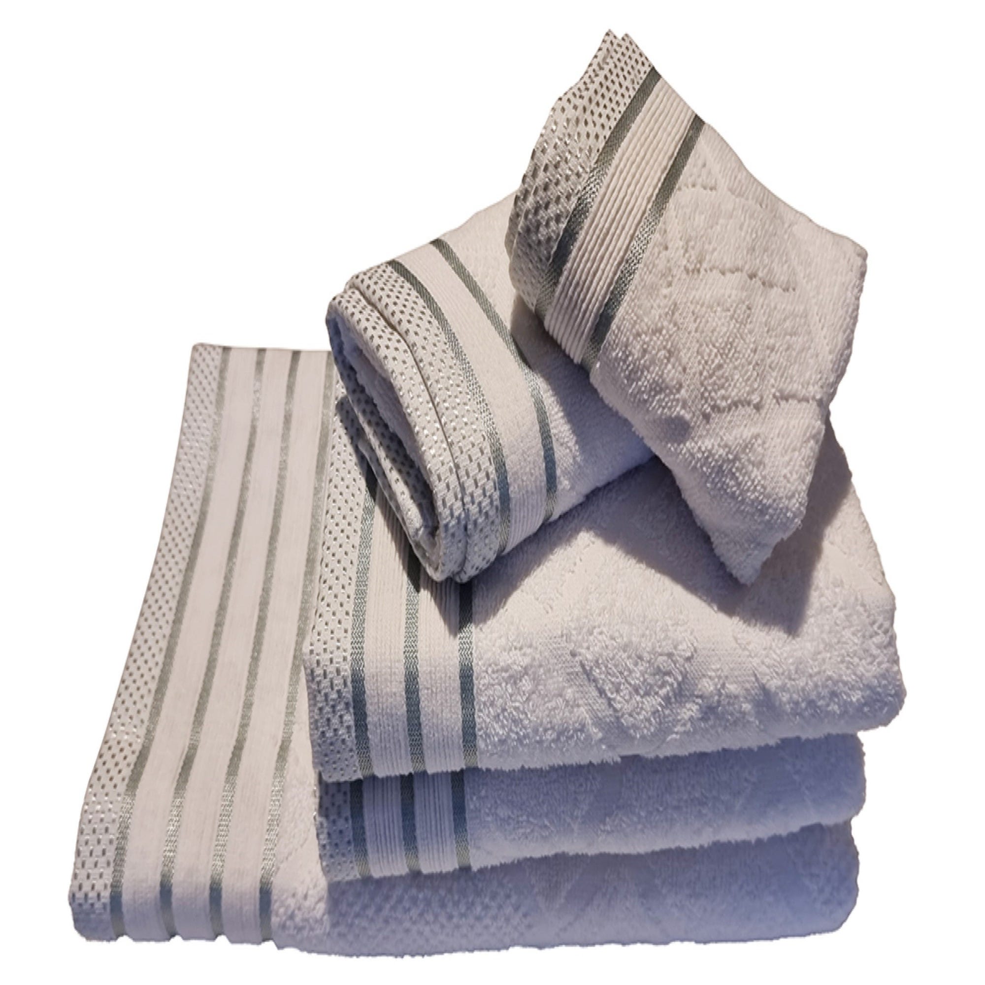 Set di asciugamani jacquard bianchi taglia unica