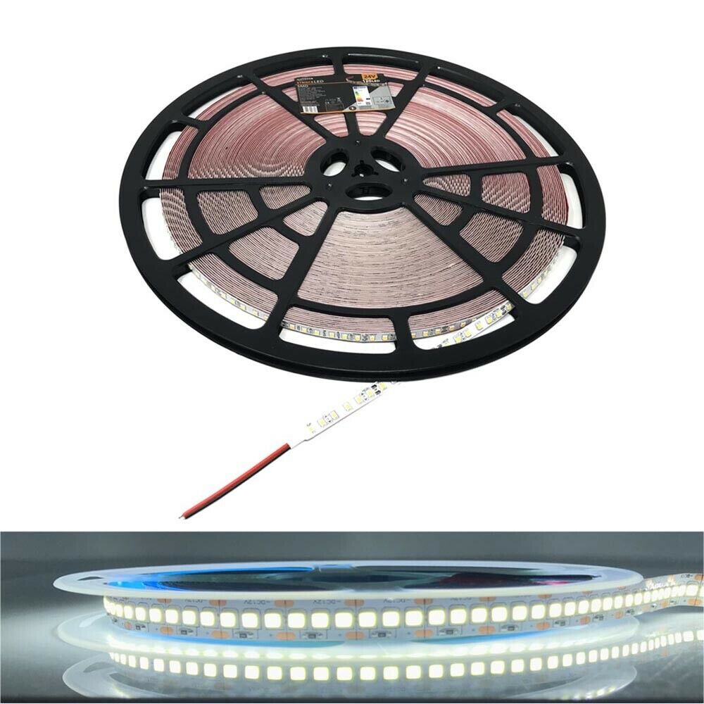 STRISCIA 6000 LED LUCE BIANCA 6500K BOBINA 50 MT 24V STRIP ADESIVA 2835 SMD