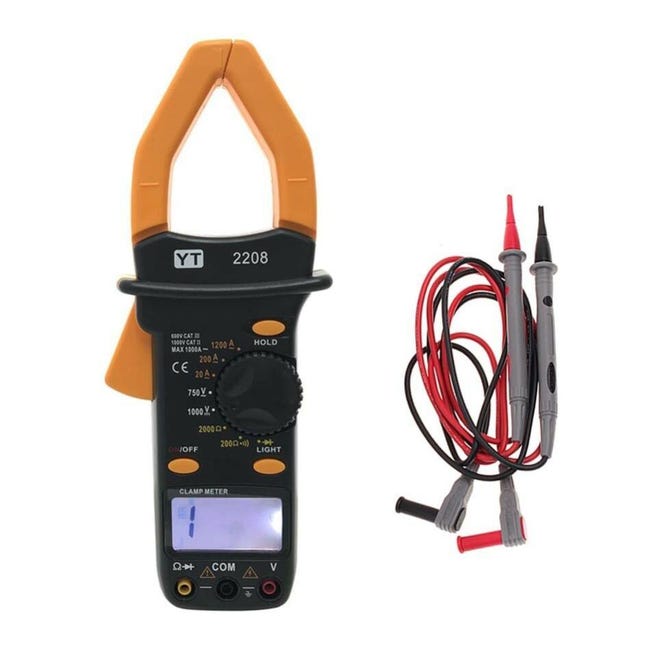 MULTIMETRO PINZA AMPEROMETRICA TESTER DIGITALE PUNTALI TEST ELETTRONICO ...