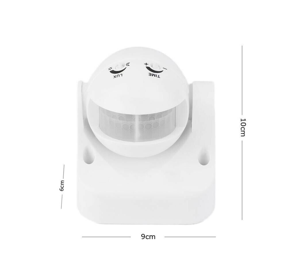 MINI LAMPADA BATTERIE 6 LED PIR INFRAROSSI di MOVIMENTO + SENSORE CREPUSCOLARE