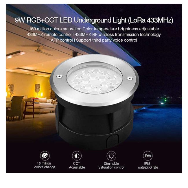 Mini spot LED ultra-plat encastrable étanche RGBW
