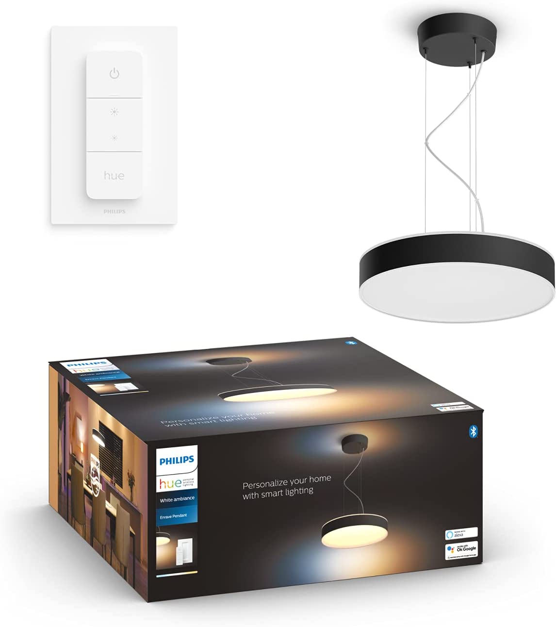 Philips Hue White Ambiance Plafonnier Enrave Large, Blanc - Lampe