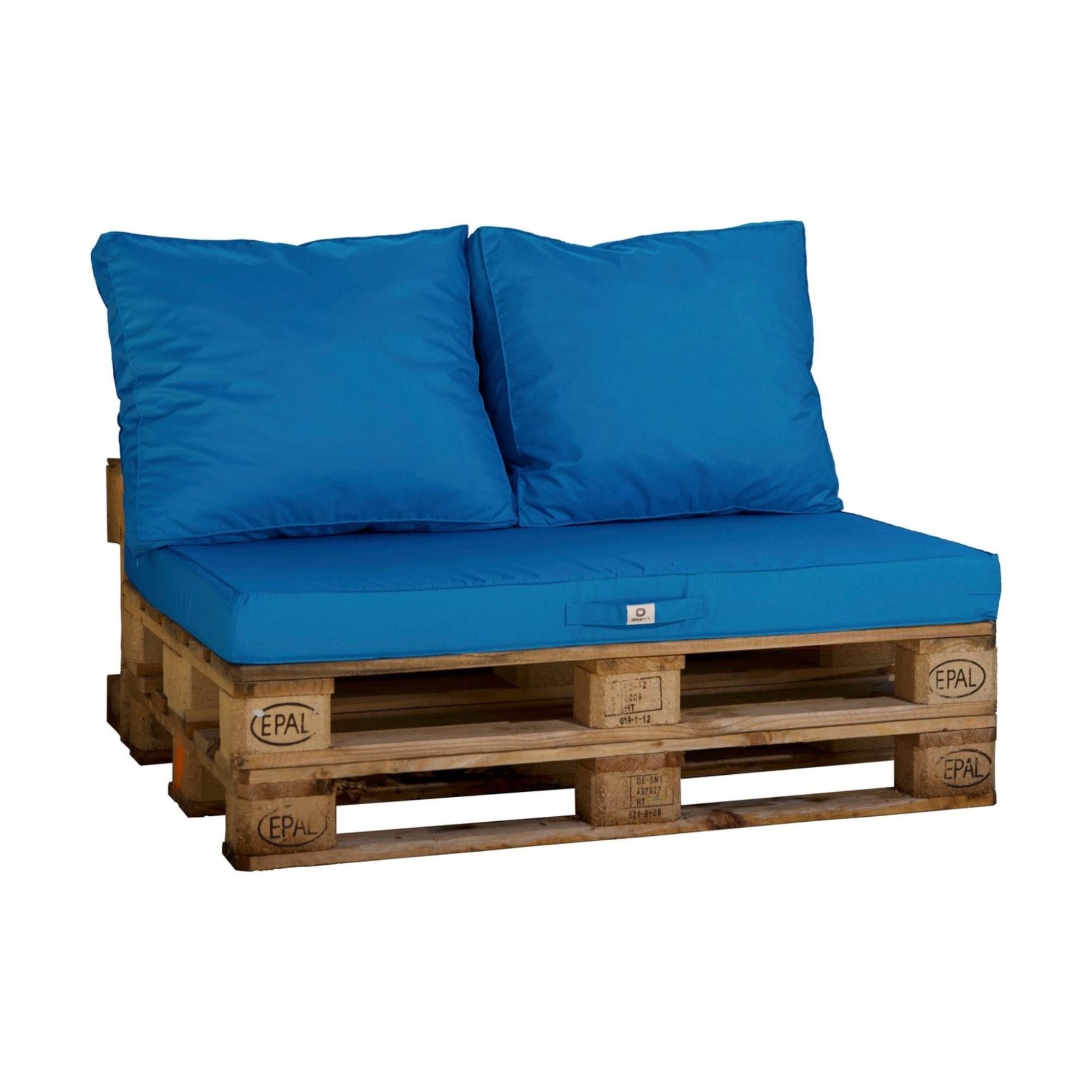 Cuscino seduta pallet da esterno in poliestere blu 120x80 cm