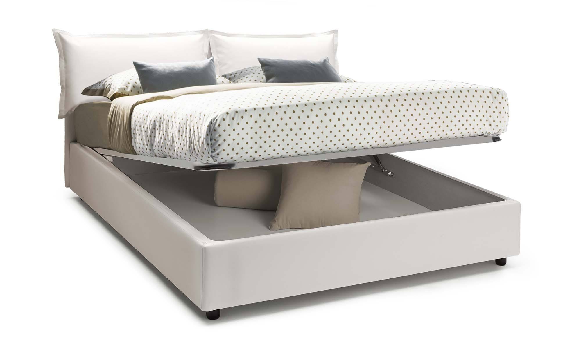 Letto matrimoniale Dmelott, Letto contenitore con rivestimento in