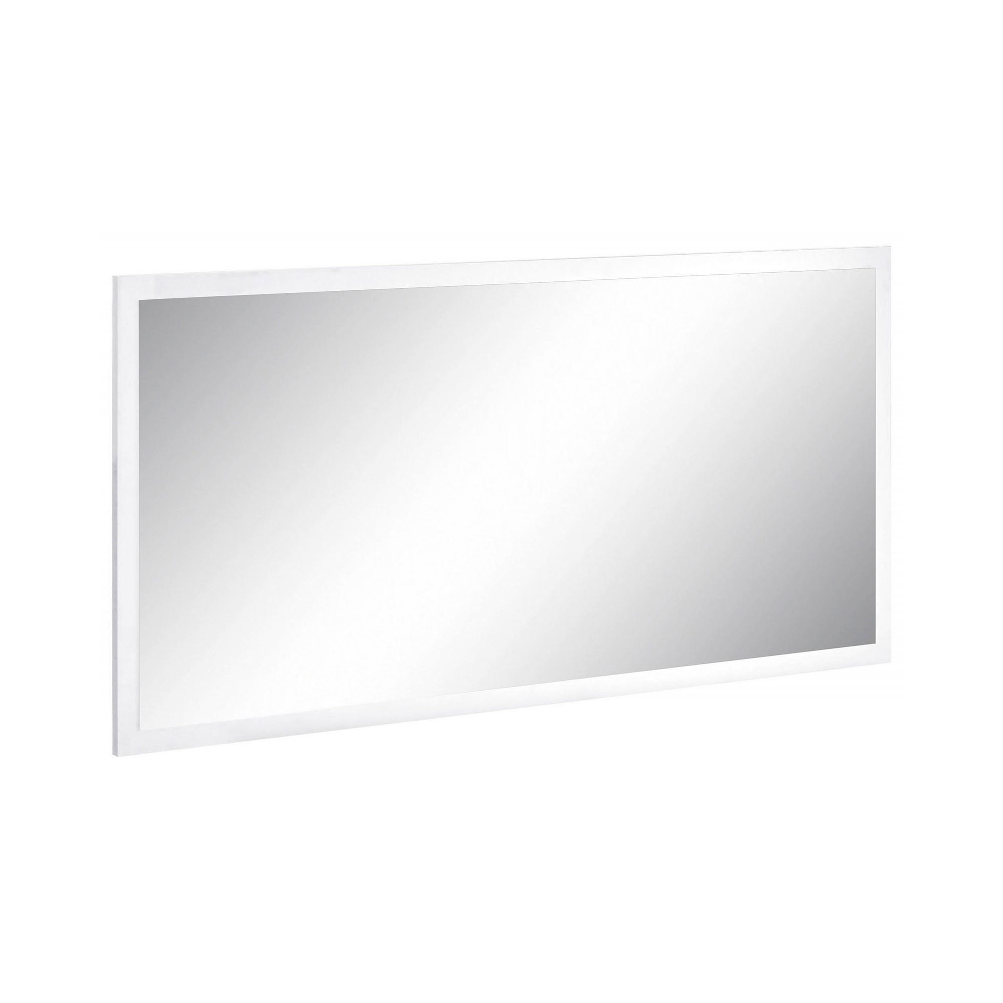 Espejito Dmara, Espejo de baño, 100% Made in Italy, cm 120x2h60, blanco  brillante
