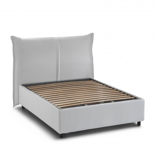Divano Letto MILOS 3 Posti – Struttura Metallo E Legno, Tessuto Light Grey, Materasso 160x190 Cm, Apertura Rapida, Sfoderabile