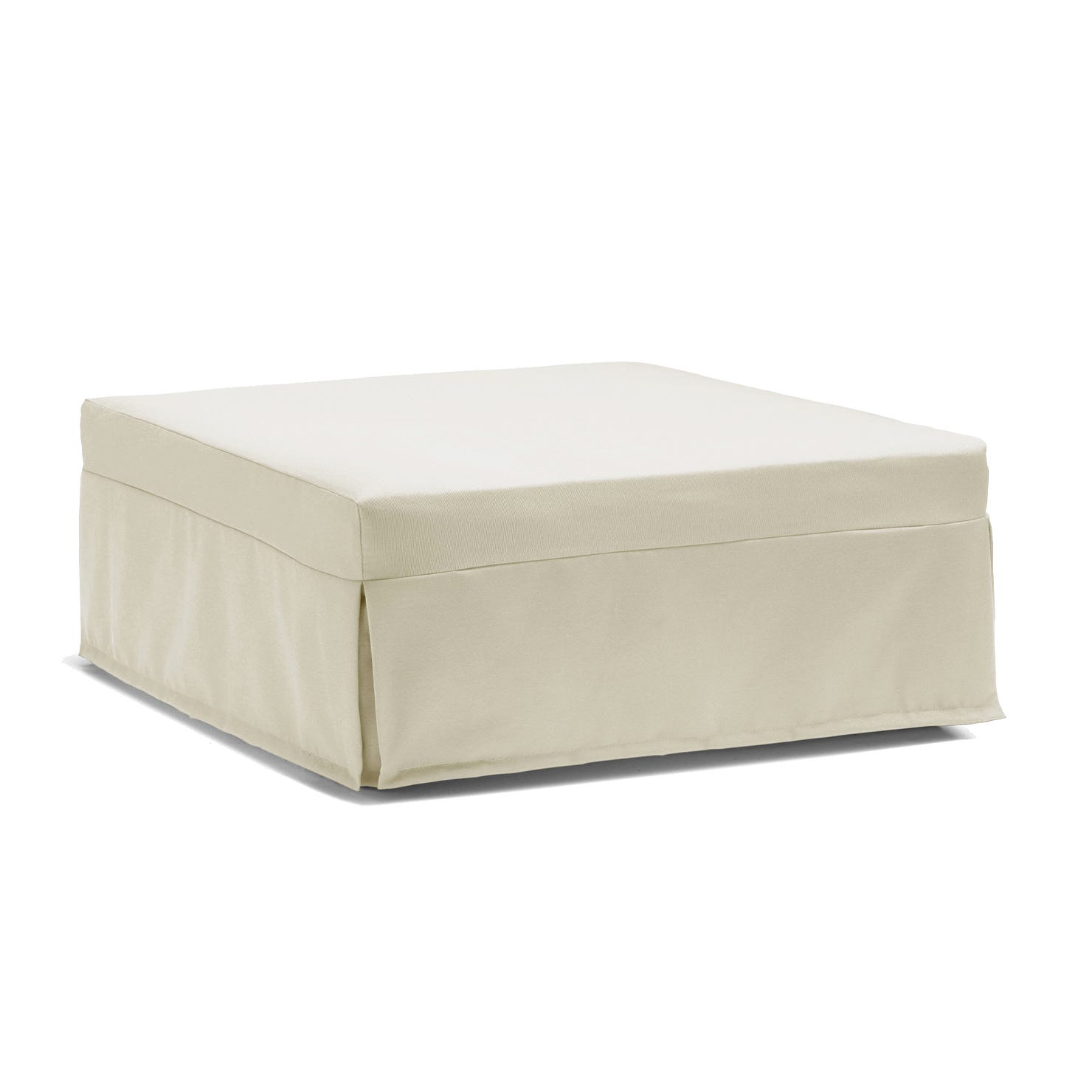 Pouf trasformabile in letto in tessuto beige