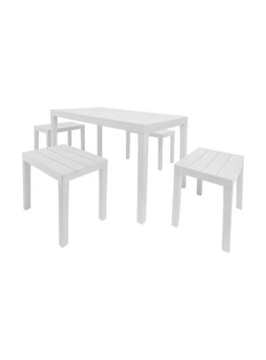 Set da giardino 5 posti con tavolo alto 140x80x68 BOLONIA