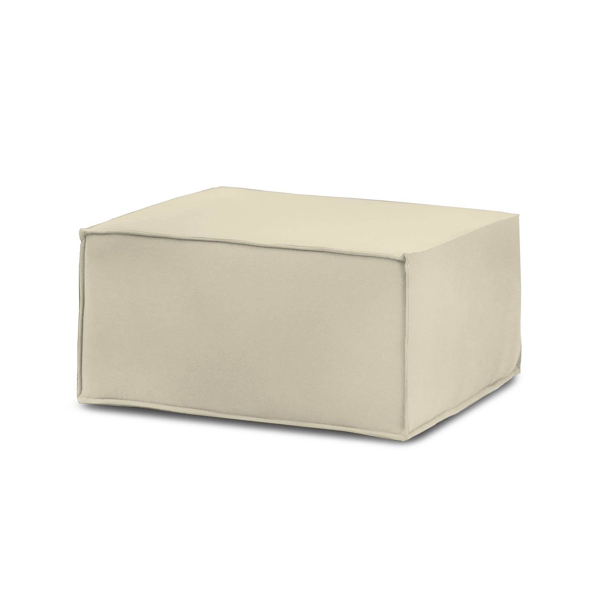 Pouf Dpancar, Pouf da salotto, 100% Made in Italy, Poltroncina relax in tessuto  imbottito, Cm 80x70h43, Beige