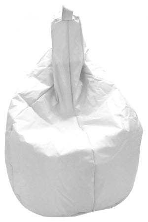 Dmora Pouf a sacco elegante, colore bianco, Misure 80 x 120 x 80 cm