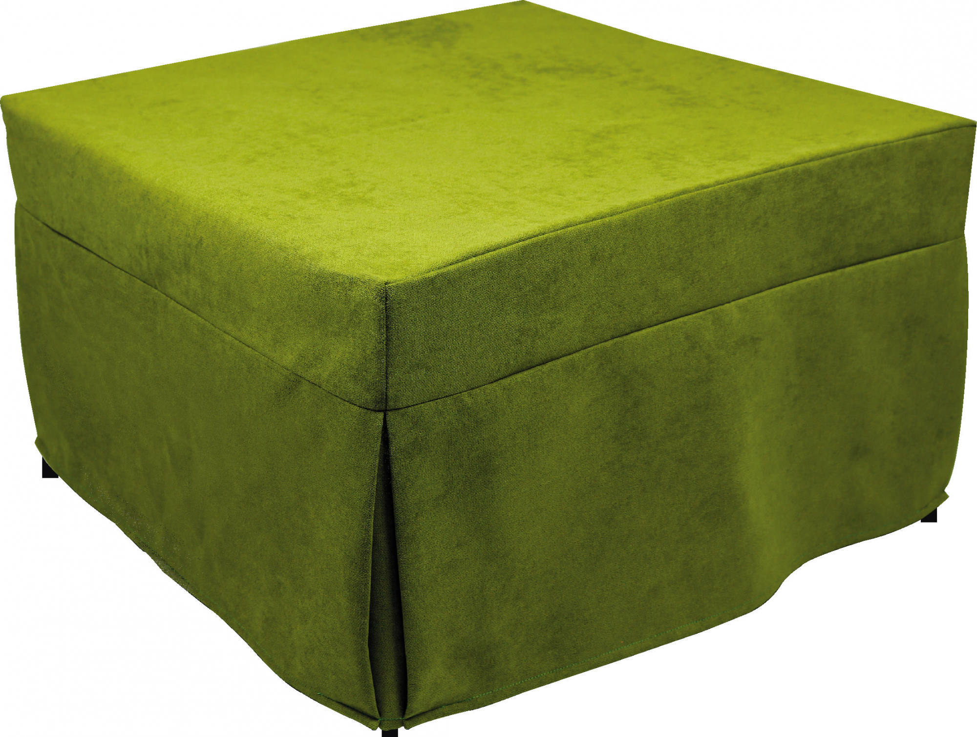Puof trasformabile in letto singolo, Made in Italy, Letto pieghevole, Pouf  in tessuto sfoderabile salvaspazio da soggiorno, cm 78x78/195h45, Verde