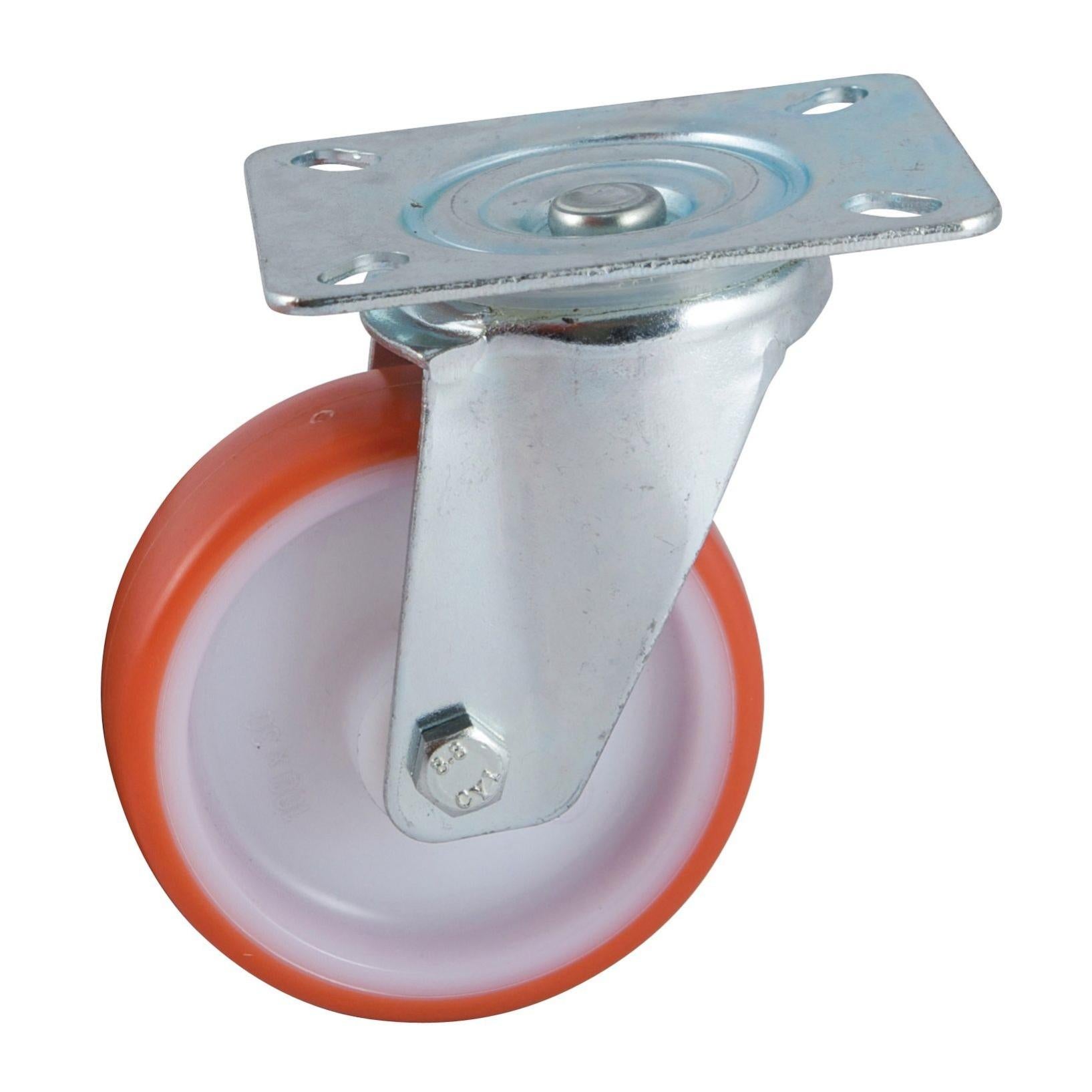 Coin Roulettes Rouge Roulette D125mm polyuréthane rouge platine pivotante - AVL - 504833O ...