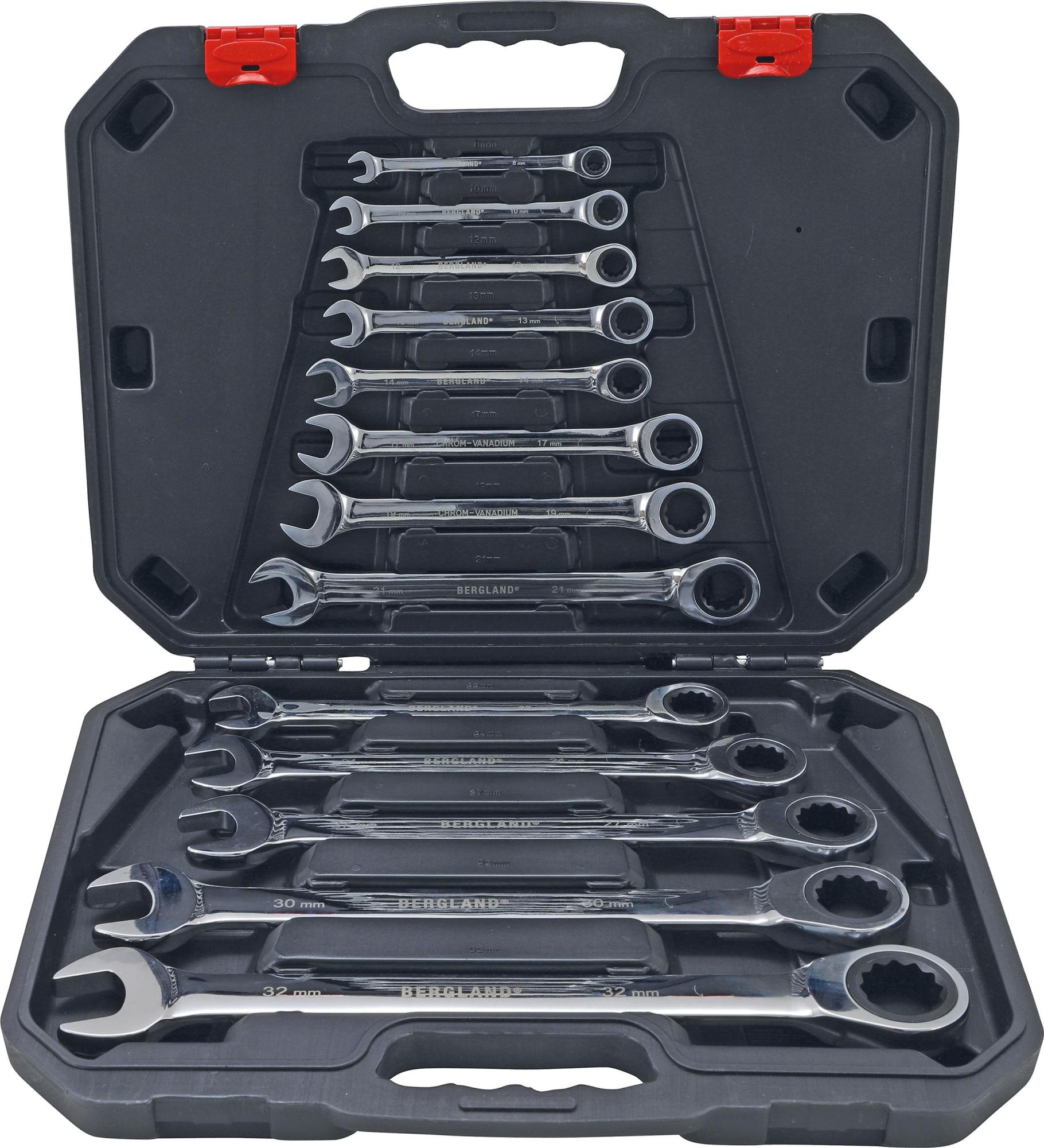 SET DI CHIAVI COMBINATE 10pz A FORCHETTA CON CRICCHETTO EXA