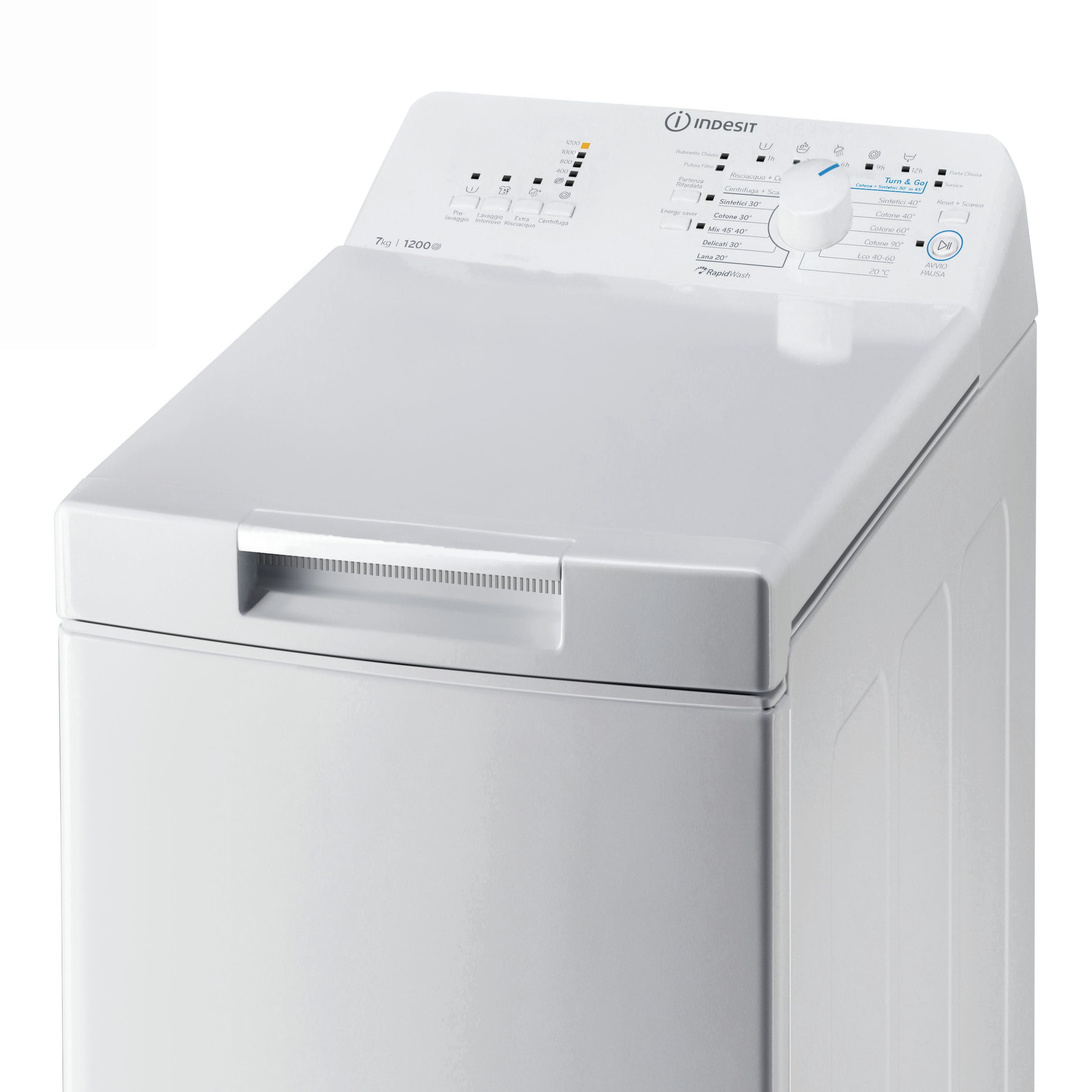 Indesit BTW L72200 IT/N lavadora Independiente Carga superior 7 kg 1200 RPM  E Blanco