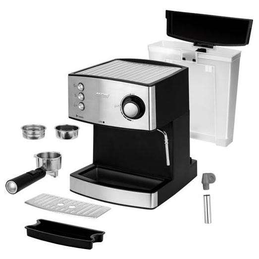 Macchina per Caffè Espresso Manuale 20 bar, 1,7 L, Montalatte, Scaldatazze  MPM Nero/Argento 850 MKW-06M