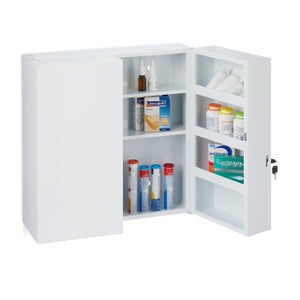 Boîte à pharmacie - 26 x 18 x H 12 cm - Blanc