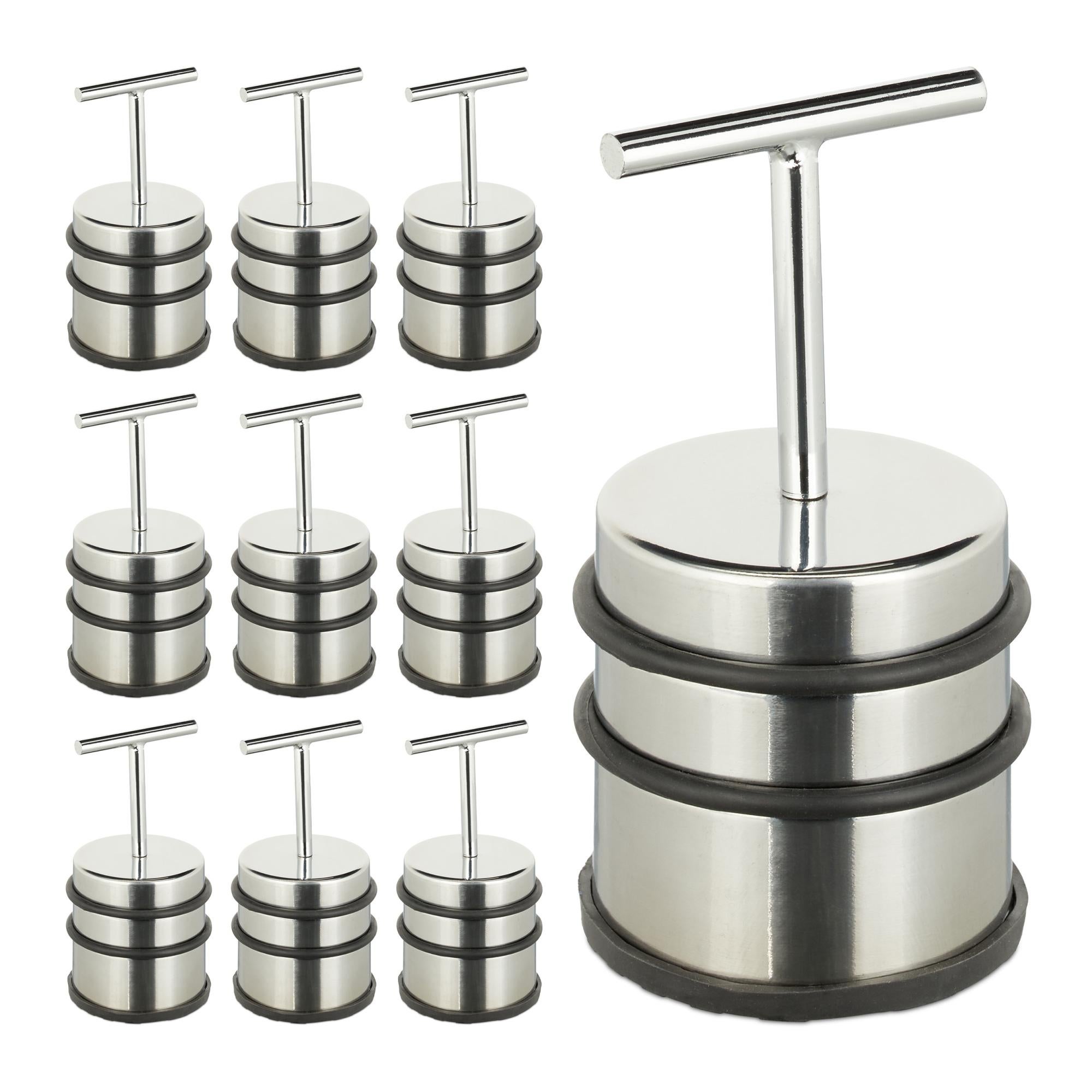 10x Fermaporta con Manico, Blocca Porta e Finestra, Rotondo e Alto, da