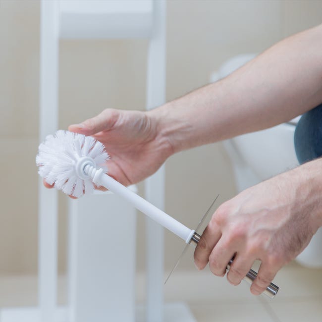 20x spazzole per scopino da bagno, ciuffo di ricambio spazzolone WC,  filetto 9,5mm diametro 7 cm, Bianco