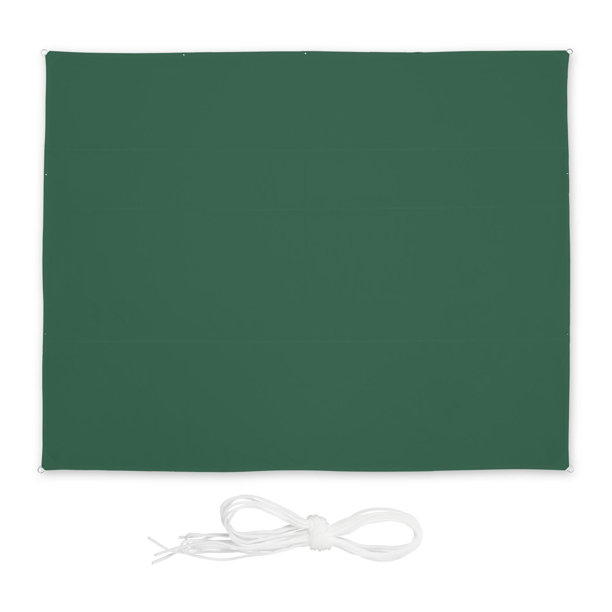 Tenda a Vela Ombreggiante Rettangolare 340 x 340 cm Rettangolare Telo Ombra Panno Ombra Antistrappo, 98% Anti-Uv con Occhielli per Esterno, Giardino, Terrazza, Sabbia, Grigio Chiaro