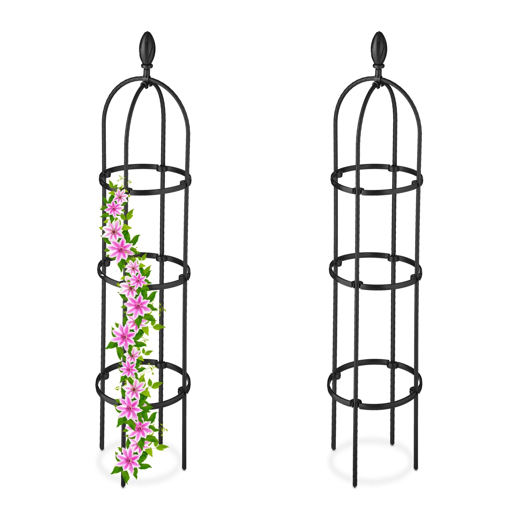 Relaxdays Arco per Rampicanti da Giardino, Sostegno in Ferro per Rose, HxLxP