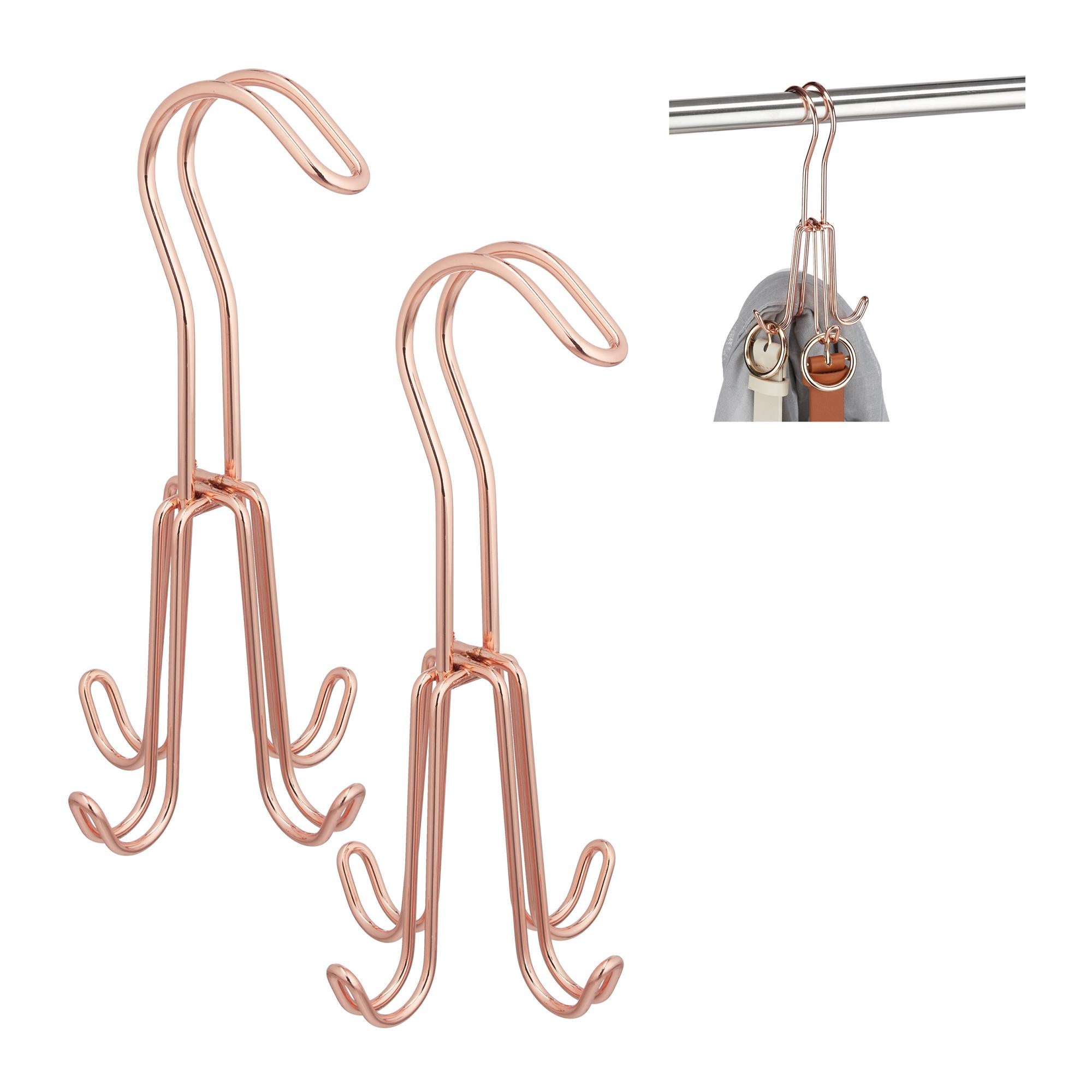 Set 3 Grucce Porta Cinture Con Ganci - Legno E Ferro, Bianco - Foto 7