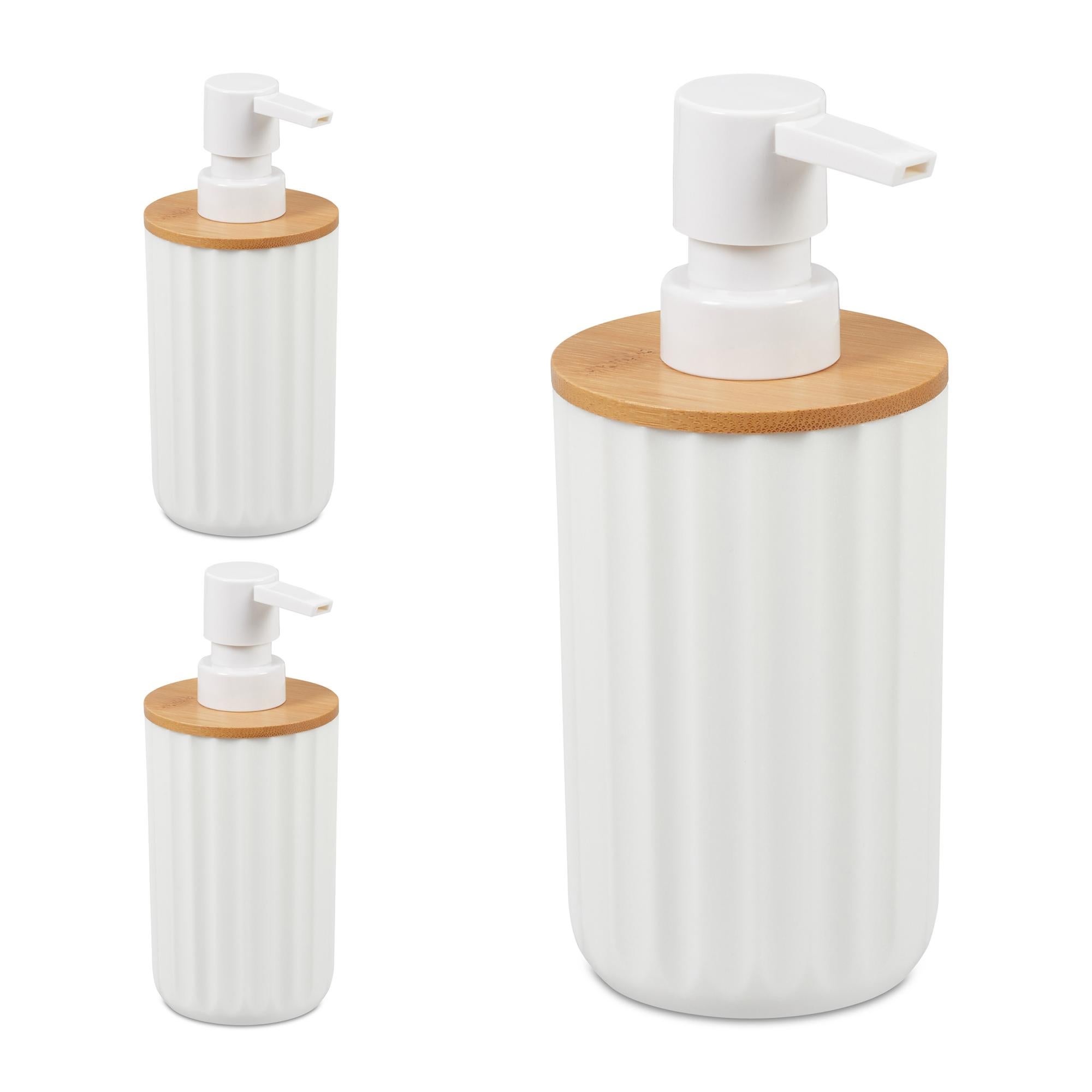 Dispenser Di Sapone In Poliresina 280 Ml - Bambù Grigio Chiaro - Tendance - Foto 5