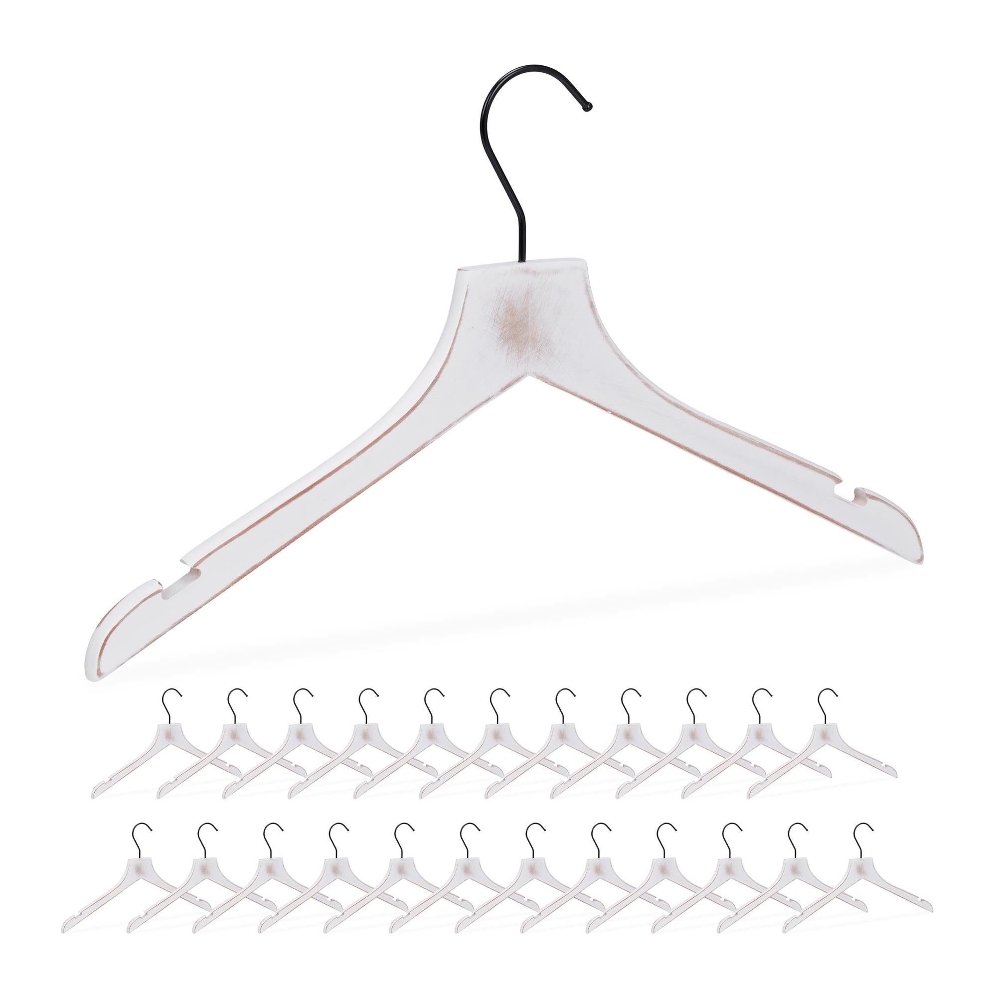 Grucce Appendiabiti In Plastica Nera 42 Cm - 20 Pezzi Con Gancio Girevole 360° - Sottili E Salvaspazio Per Camicie, Maglie, Giacche - Pub Grucce