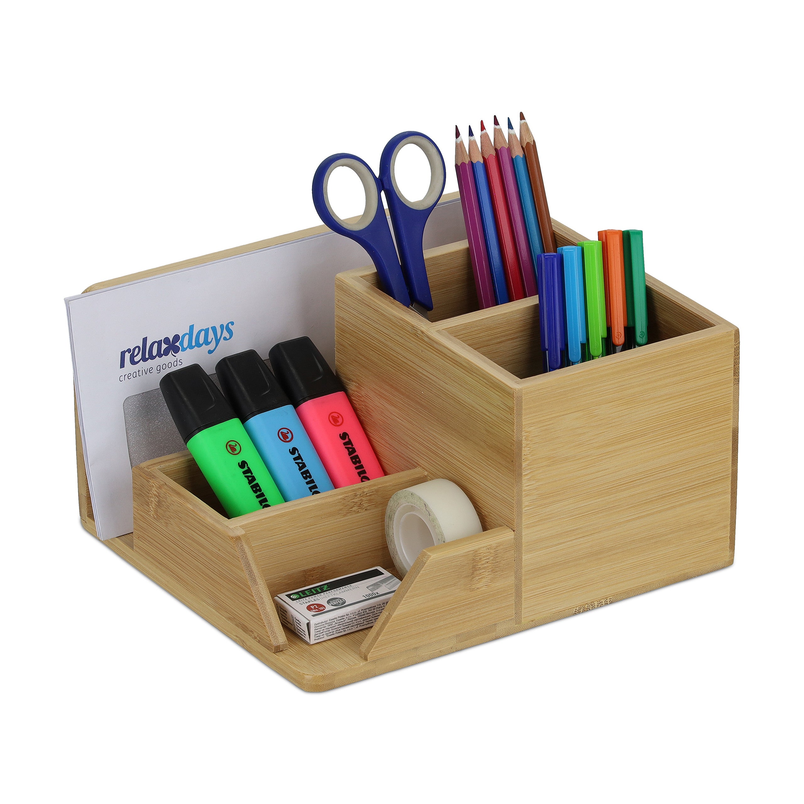 Boîte à crayons en bambou - organisateur de bureau - support de bureau avec  petits