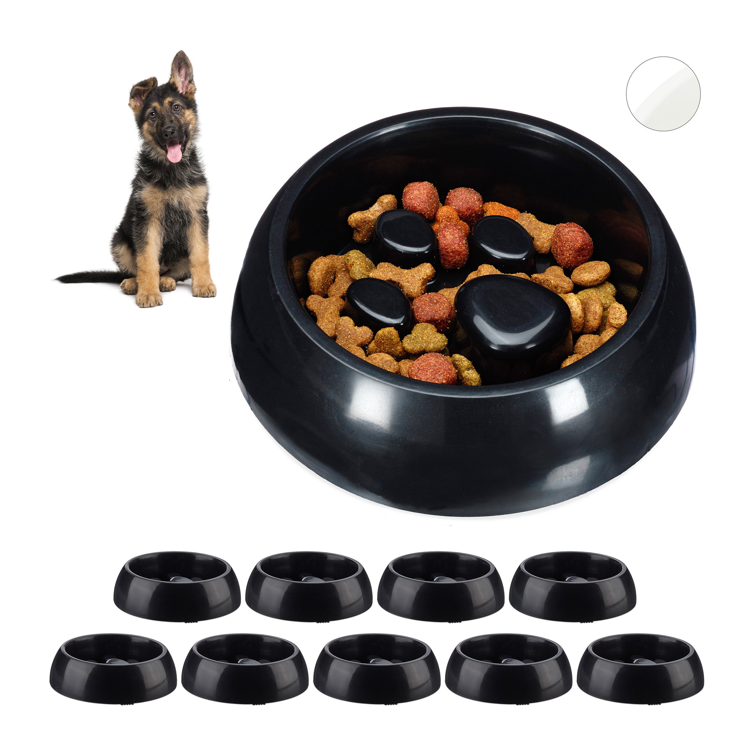 Gamelle Anti glouton, lot de 10, chien manger lentement bol croquette chat, aliment digestion