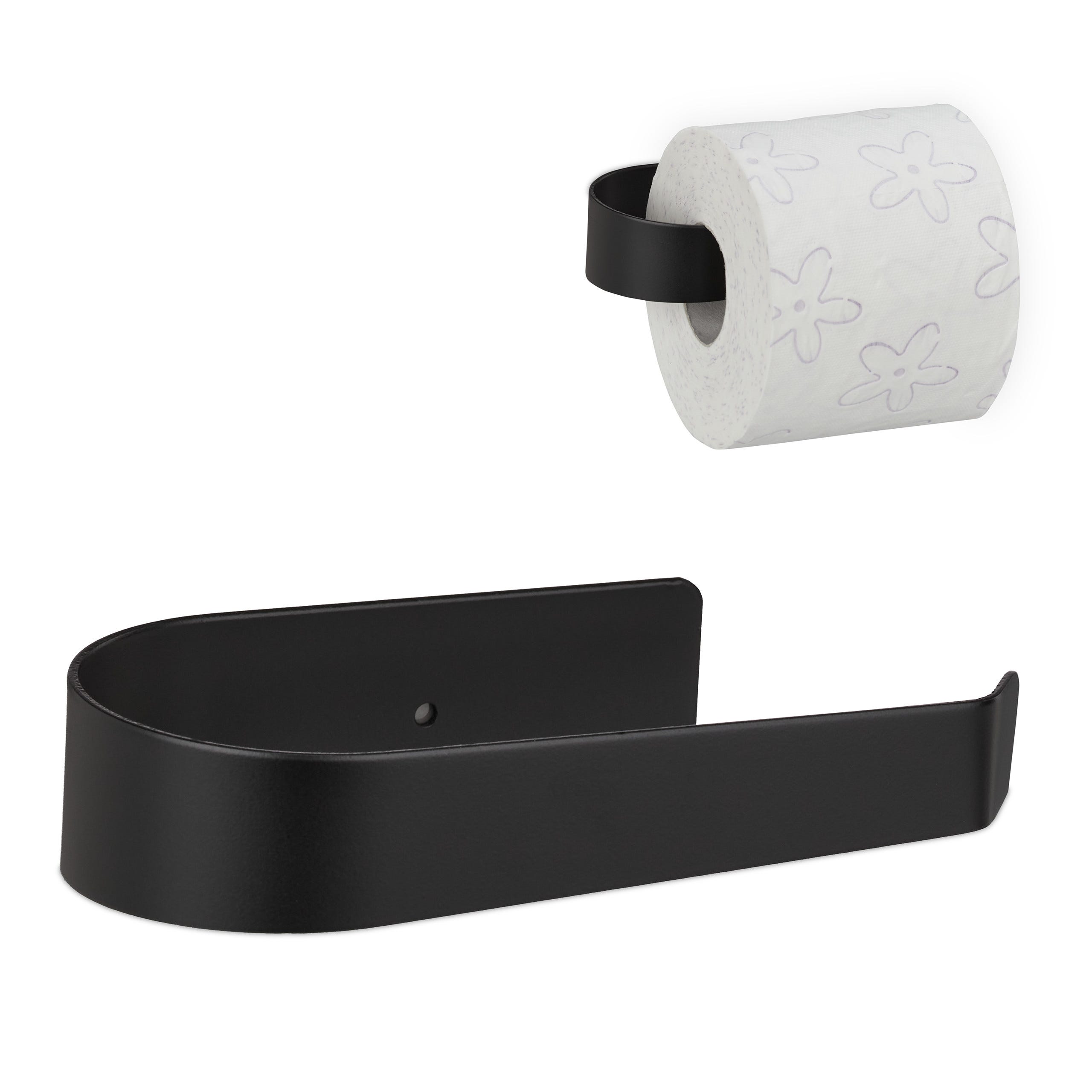 Porte-Rouleau de papier toilette en gros. Distributeur industriel noir en  rouleau 268x123x273mm