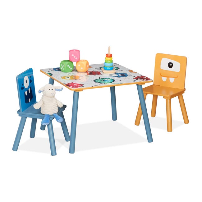 OLOTU Set Da Scrivania E 2 Sedie In Plastica Per Bambini, Tavolo Da Gioco Per La Prima Educazione Dei Bambini, Tavolo Da Studio Multifunzionale Per Ragazzi E Ragazze - Foto 4