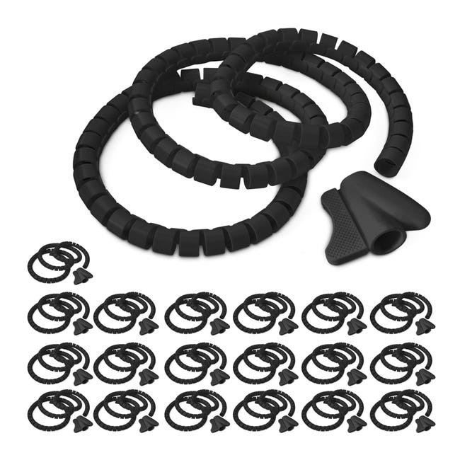 20x Raccogli Cavi, Guaina Flessibile, Portacavi 1,5 M, Canalina Per Applicazione, Per Computer Plastica Nero 85214131 - Foto 11