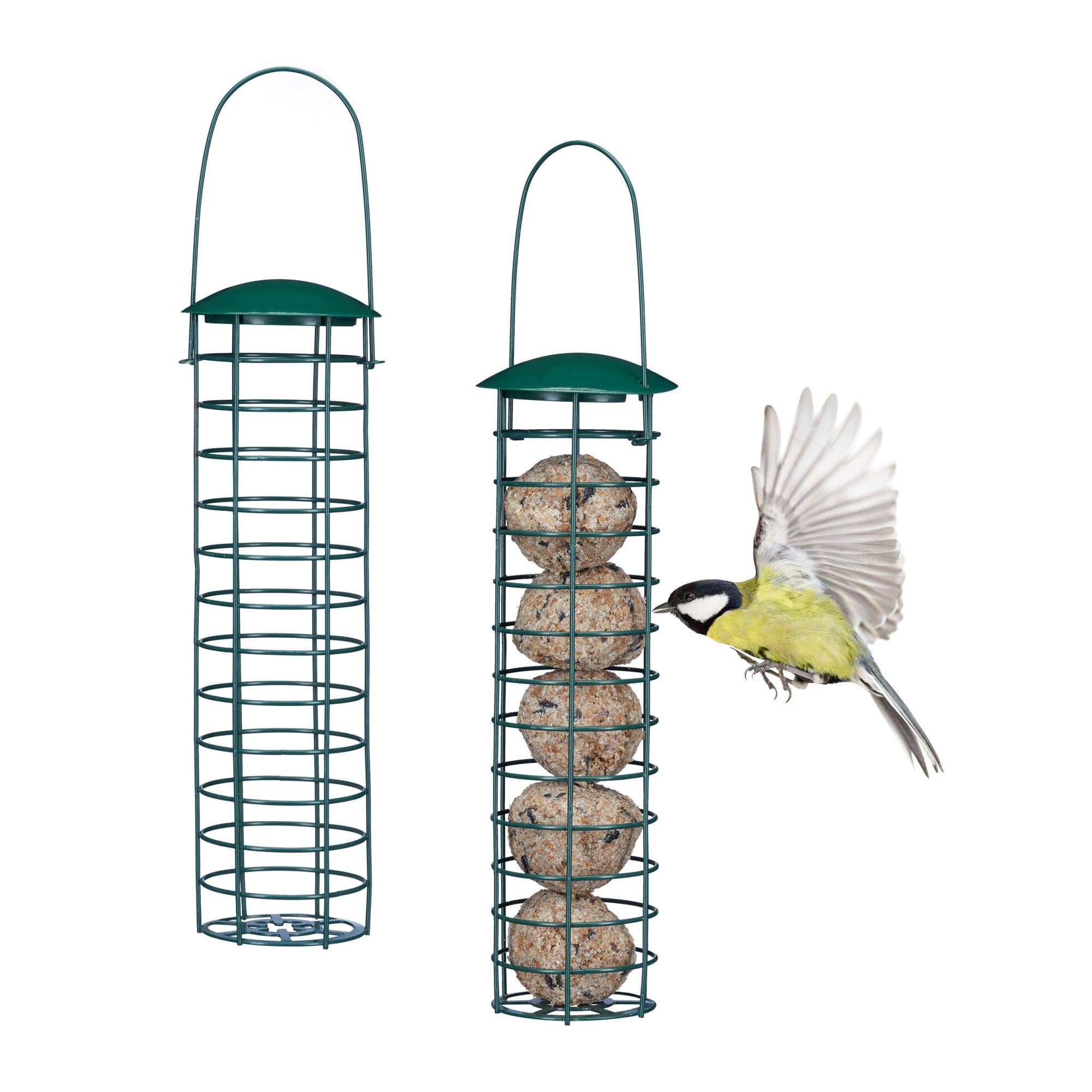 Mangiatoia Per Uccelli, Confezione Da 2, Mangiatoie A Tubo Per Uccelli Da Appendere Allesterno Con 6 Porte Di Alimentazione In Plastica Rigida~p115012077