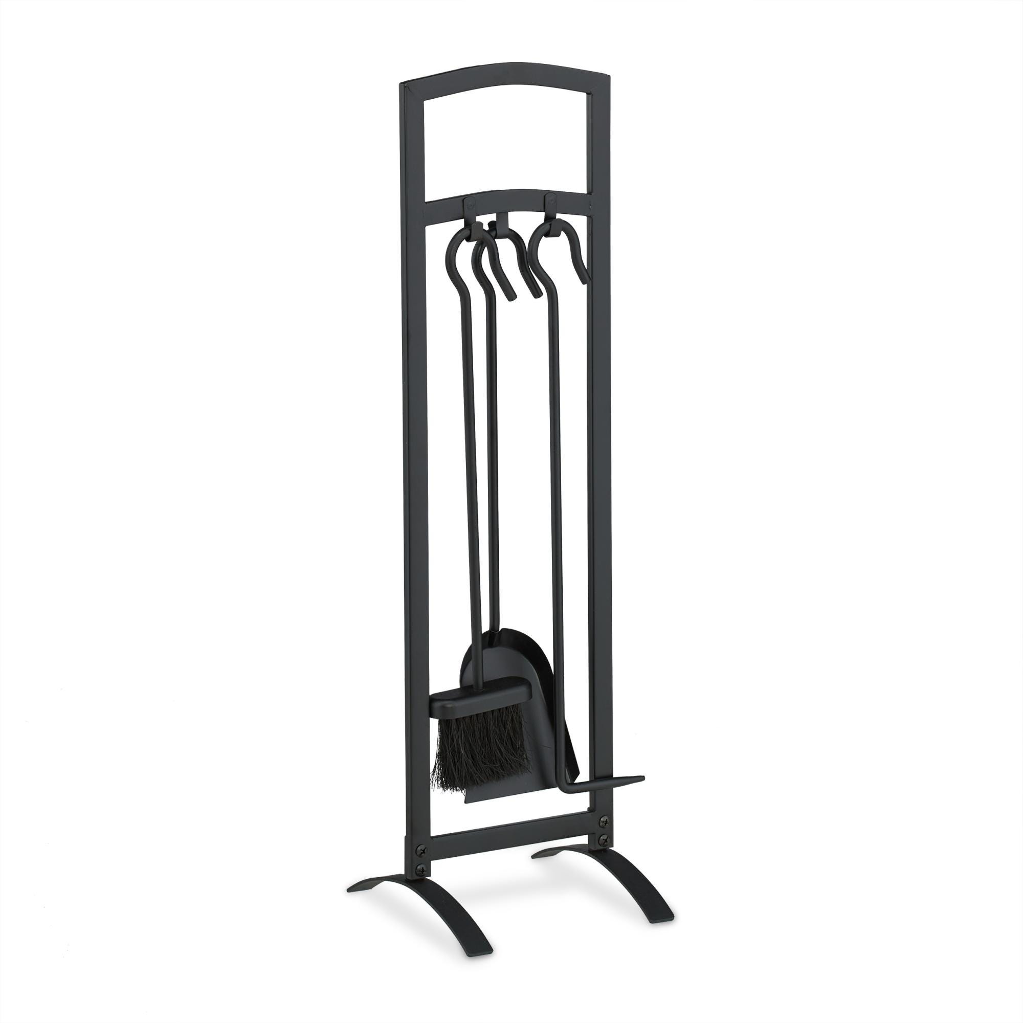 Serviteur WC Relaxdays - Porte-Rouleau + Stockage 4 Rouleaux - Design Moderne Noir/Argenté - Stable Et Sans Fixation