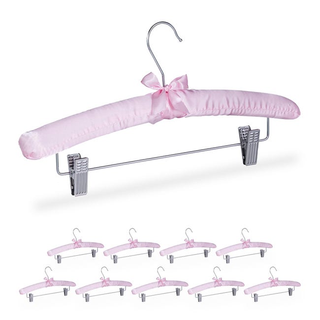 6 Appendini Imbottiti In Raso Avorio – Only Hangers SH400, Con Gancio Cromato E Clip - Foto 6
