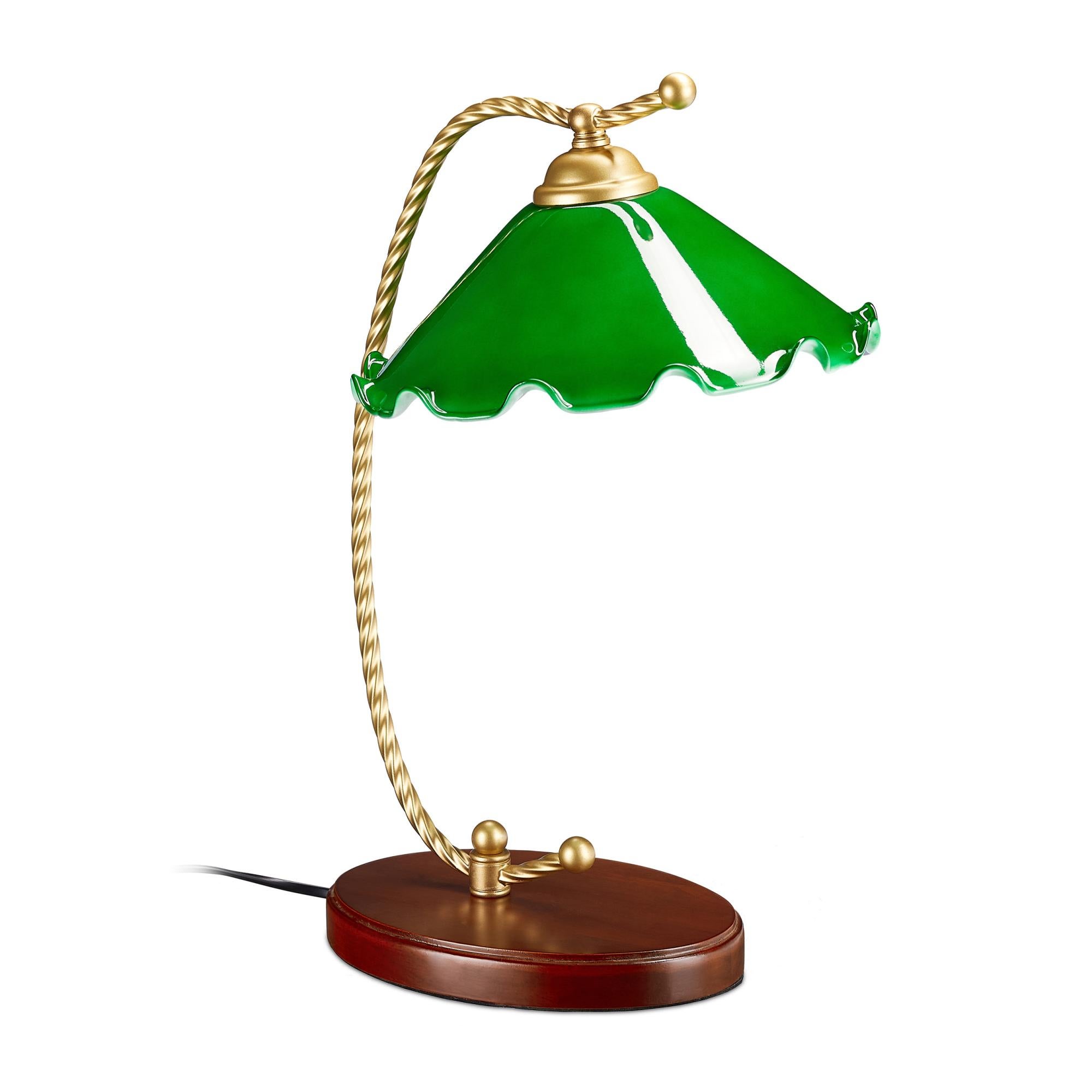 Relaxdays Abat Jour da Comodino, Lampada da Tavolo, Legno, Vintage