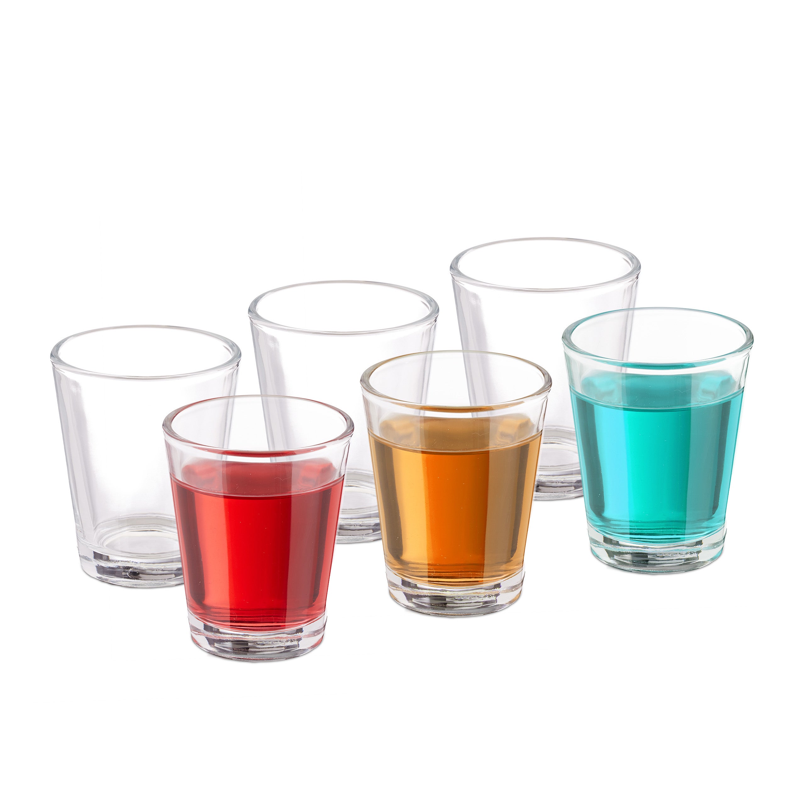 Colorati 4 cl 6 Bicchierini per Shottini con Supporto Plastica a Forma di Provetta Relaxdays Set da 18 Bicchieri Shot 