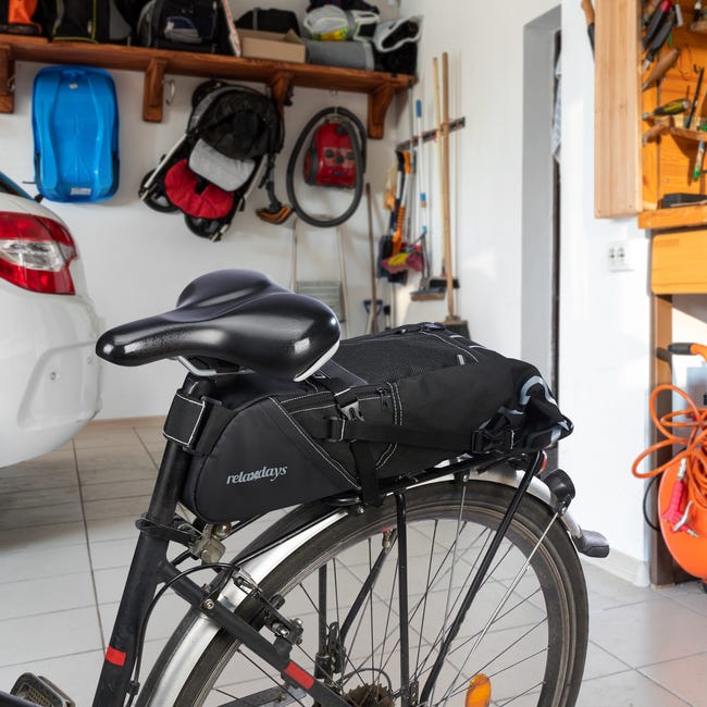 Relaxdays Sacoche spacieuse pour selle à vélo, 8 x 12 x 15 cm, étanche, accessoires  VTT, vélo route, smartphone, noire