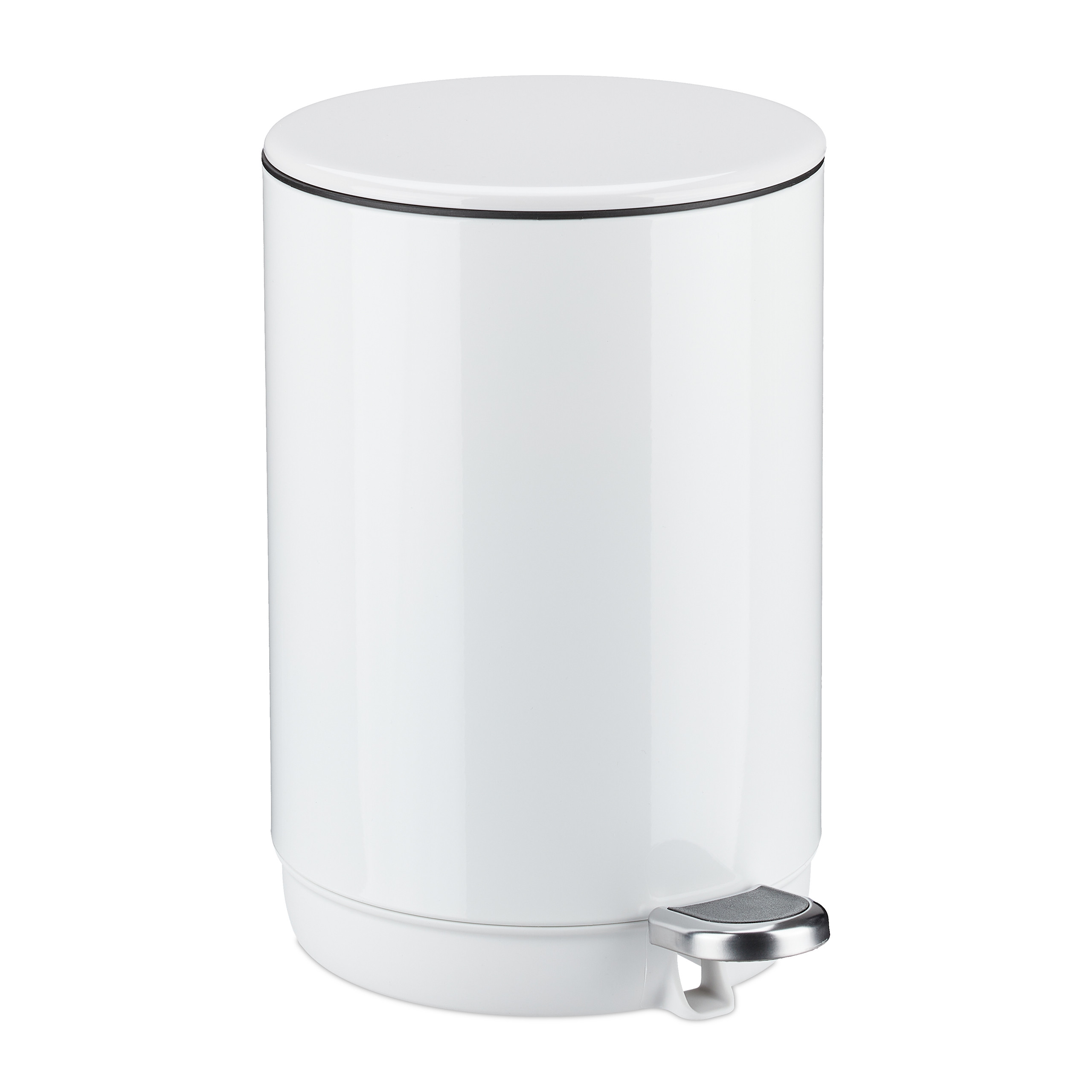 Relaxdays Poubelle pour salle de bain, avec seau intérieur amovible. mécanisme de fermeture en