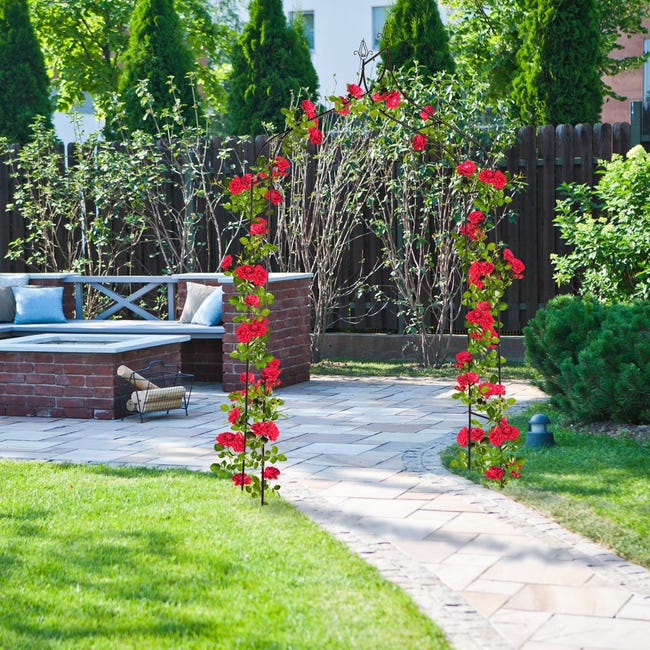 VivaGarden Arco per rampicanti da giardino in metallo per fiori