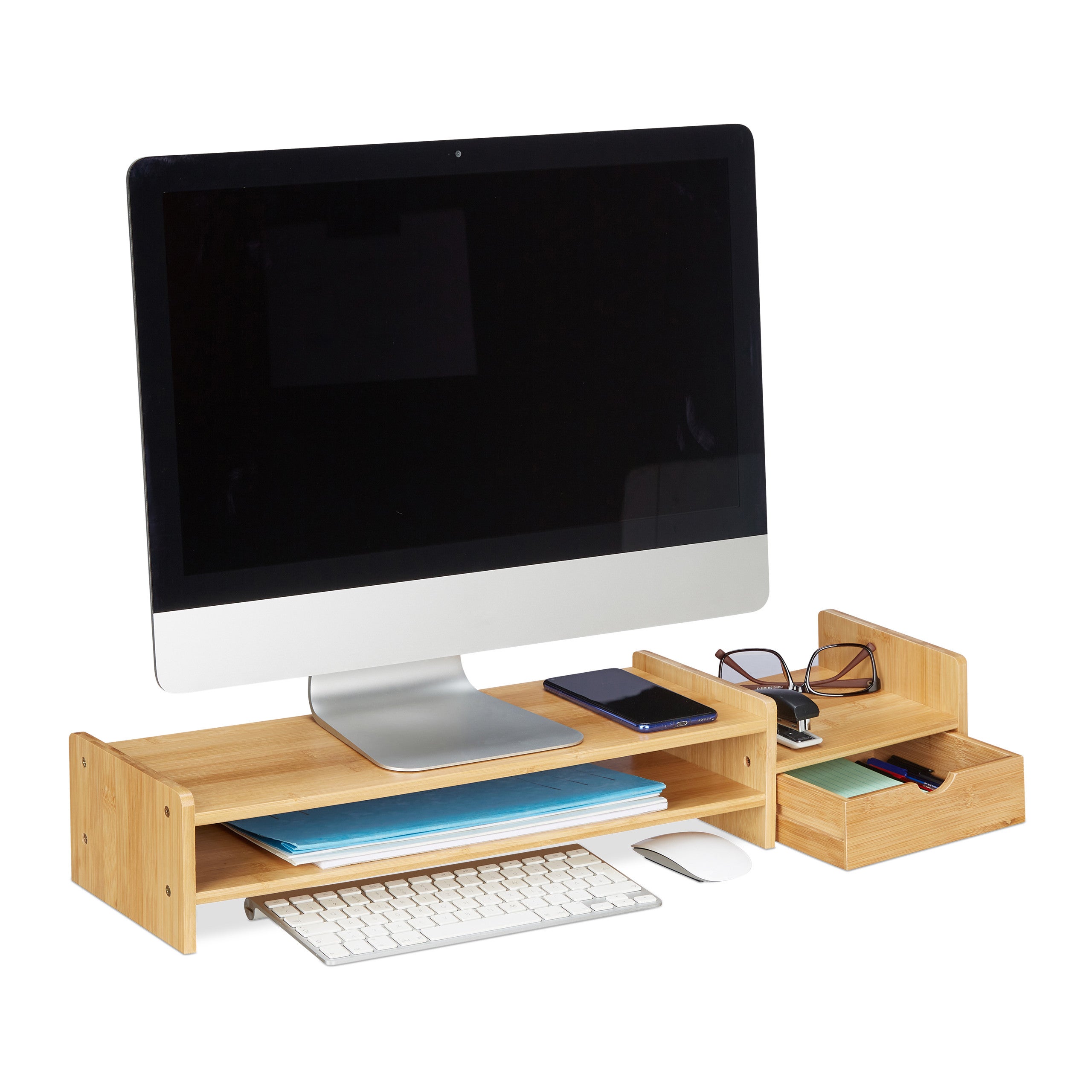 Supporto monitor doppio 2 computer rialzo pc scrivania alzata schermo  ufficio