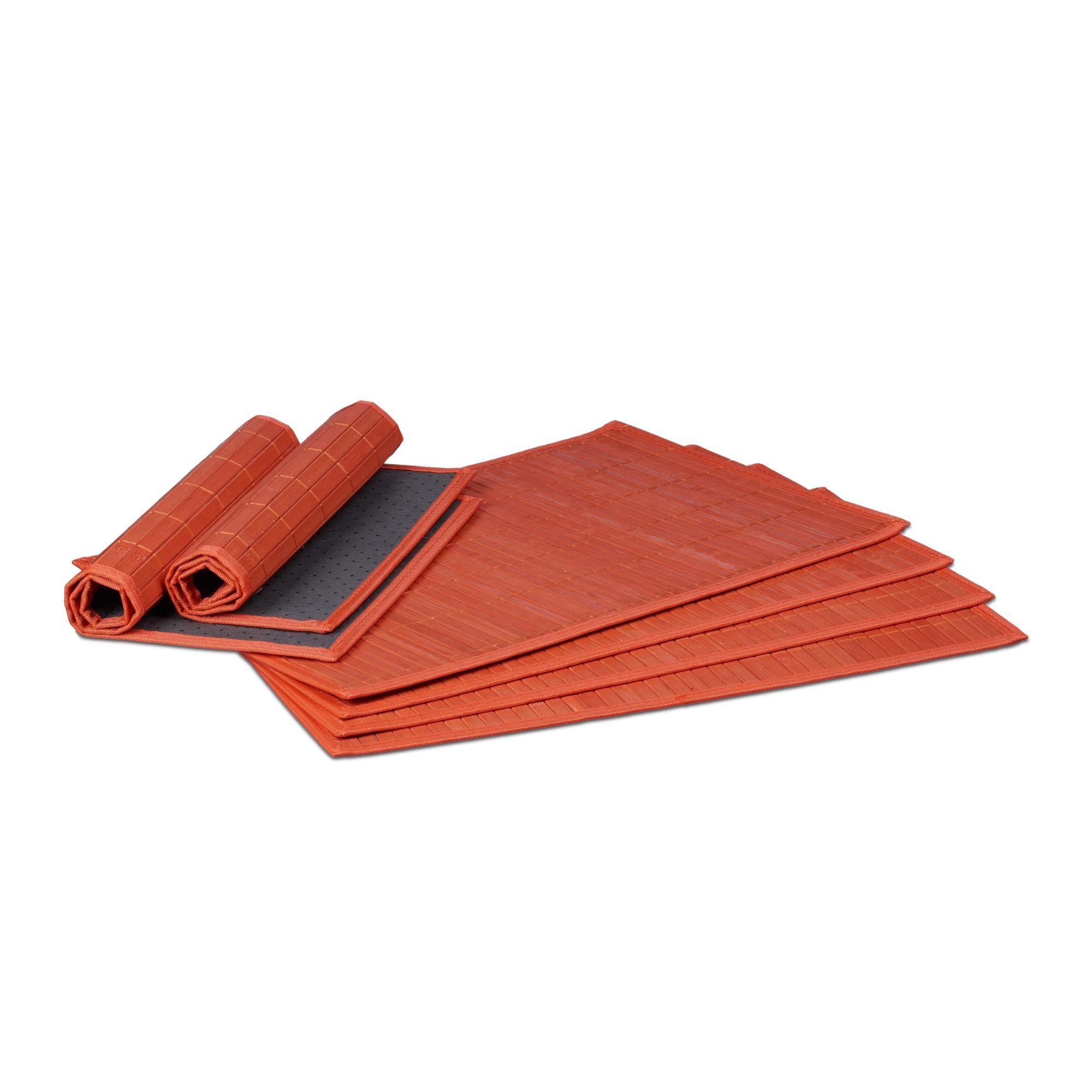 Set 6 Tovagliette Americana Elegance Rosso 45x30 Cm Plastica Tessuto