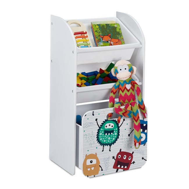 Scaffale Portagiochi Con Cagnolini - 8 Ripiani, 90x59x30cm, Multicolore, MDF - Foto 8