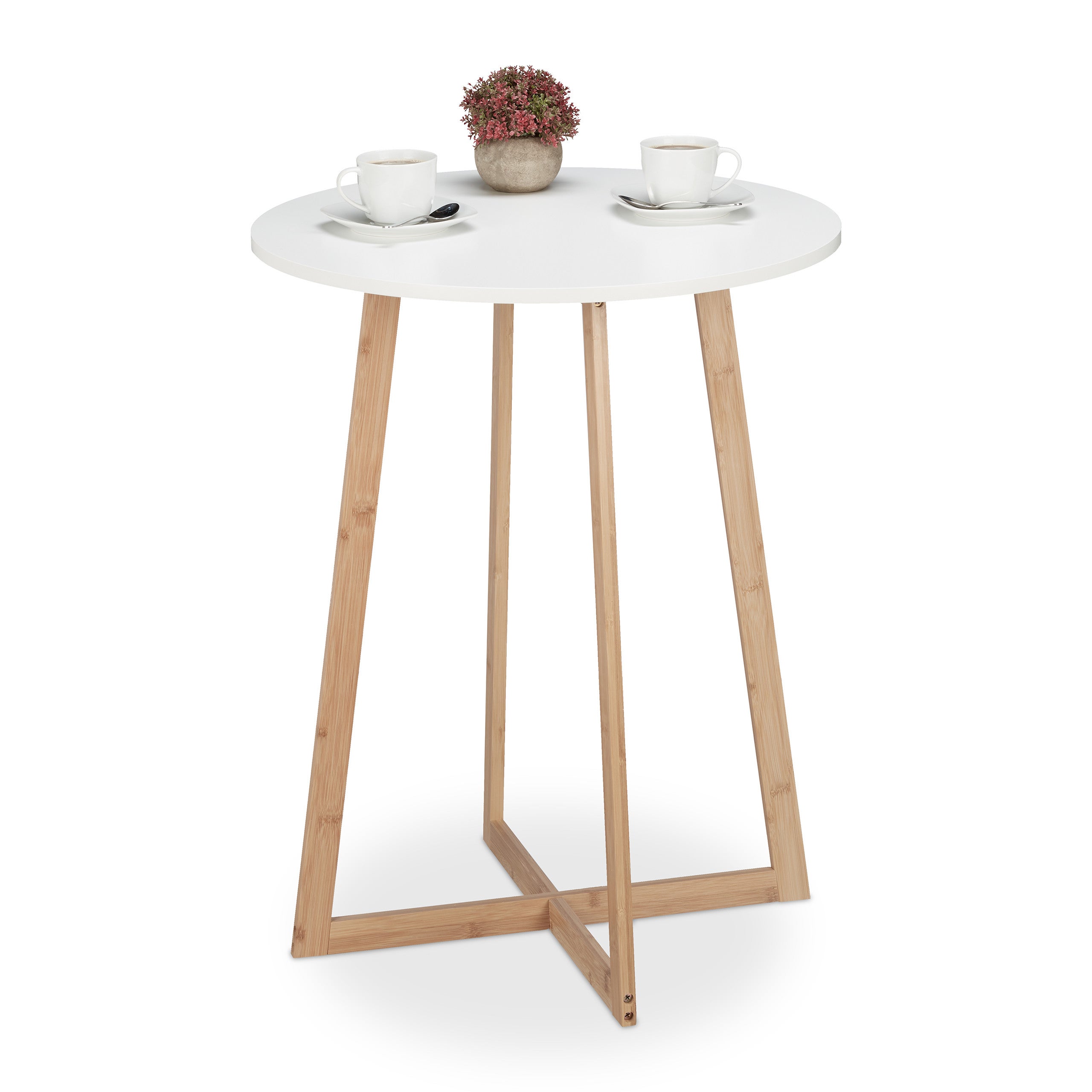 Basso Metallo e MDF Design COFFEE SHOP bianco/nero Piccolo Relaxdays 10021861 Tavolino da Caffè HxLxP: 46,5x40x40cm 