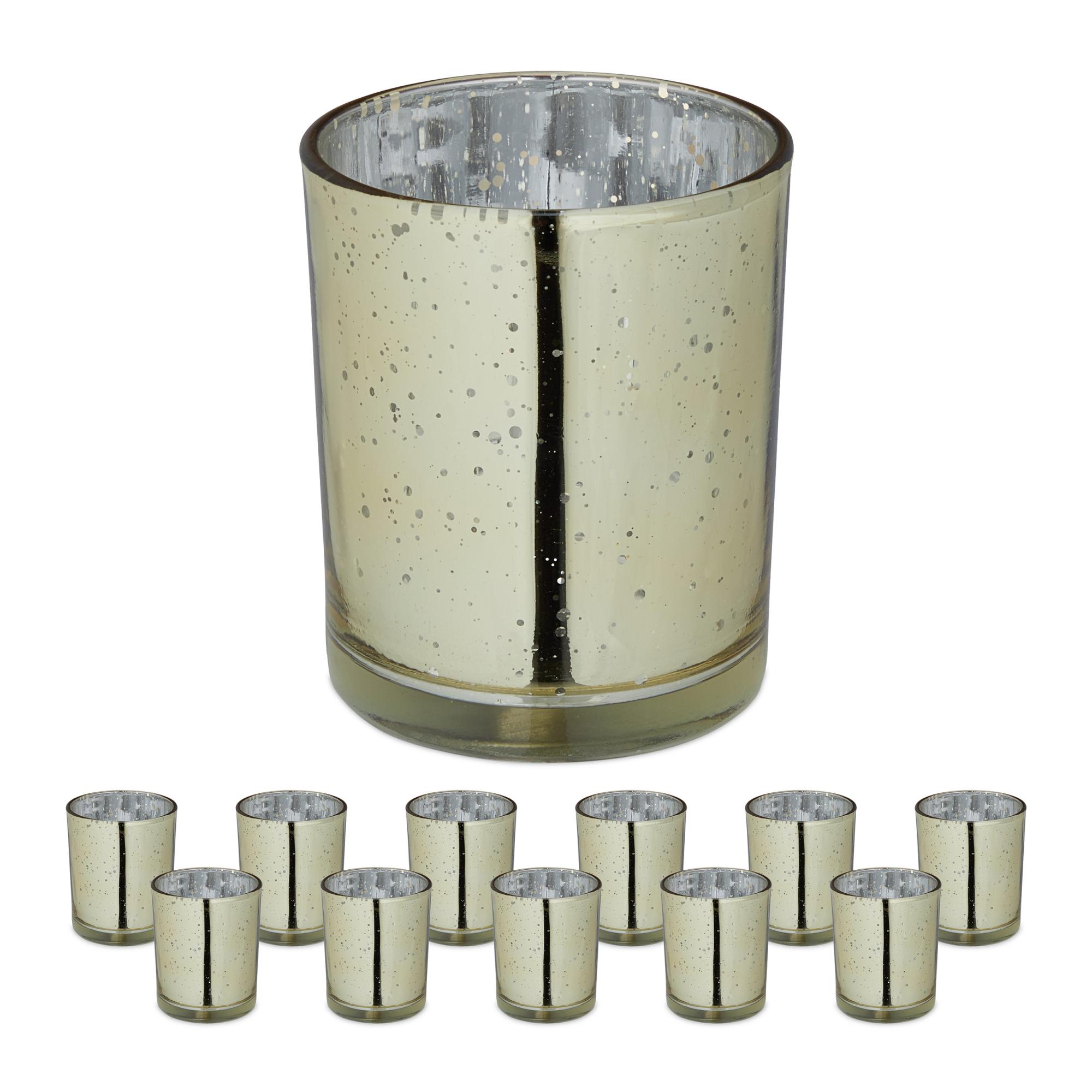 12 Photophores En Verre Transparent Pour Bougies Chauffe-plat - Décoration Table Et Ambiance Lumineuse
