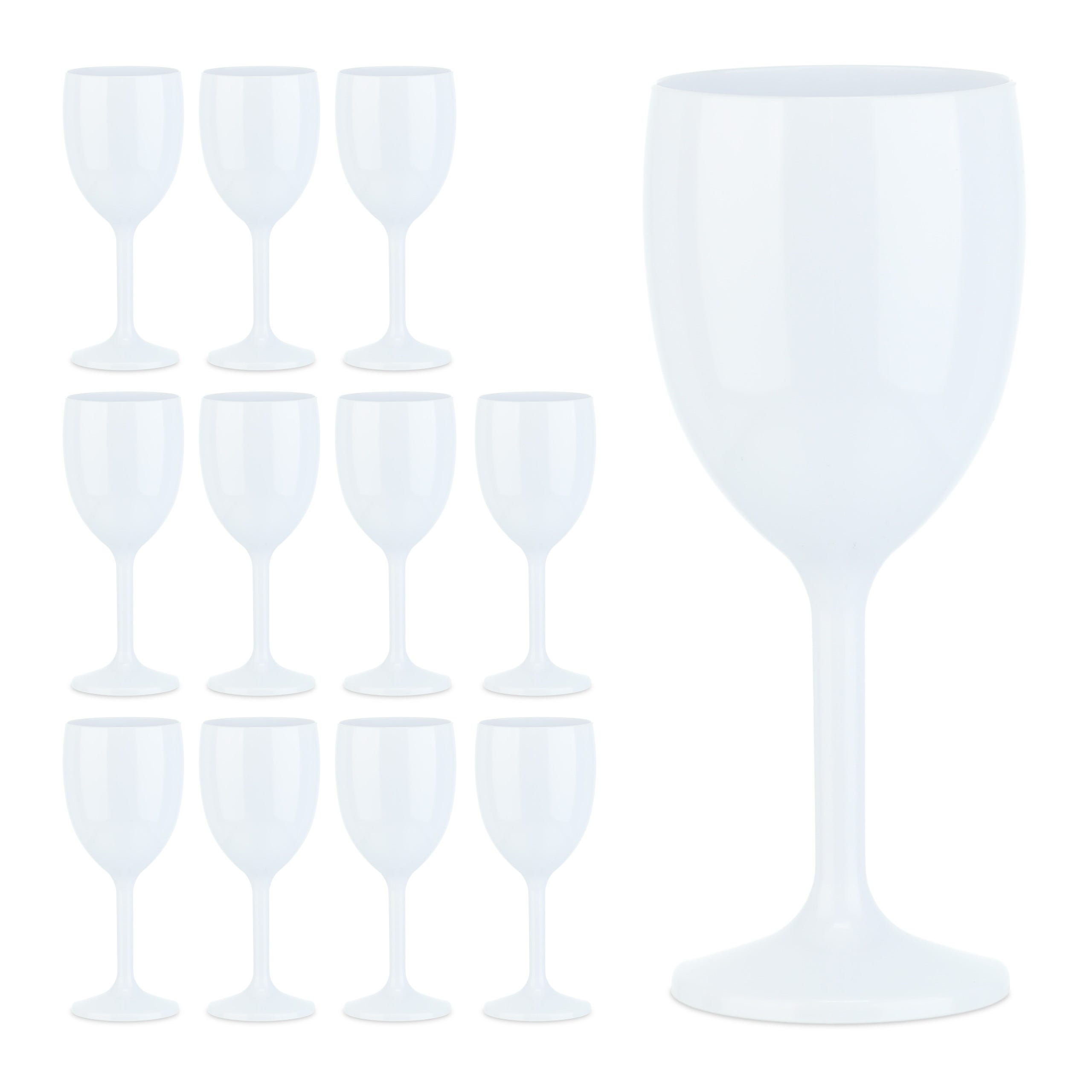 Relaxdays Bicchieri Calici di Plastica, Set da 12, Antiurto,  Riutilizzabili, Senza BPA, Champagne e Spumante, Bianco