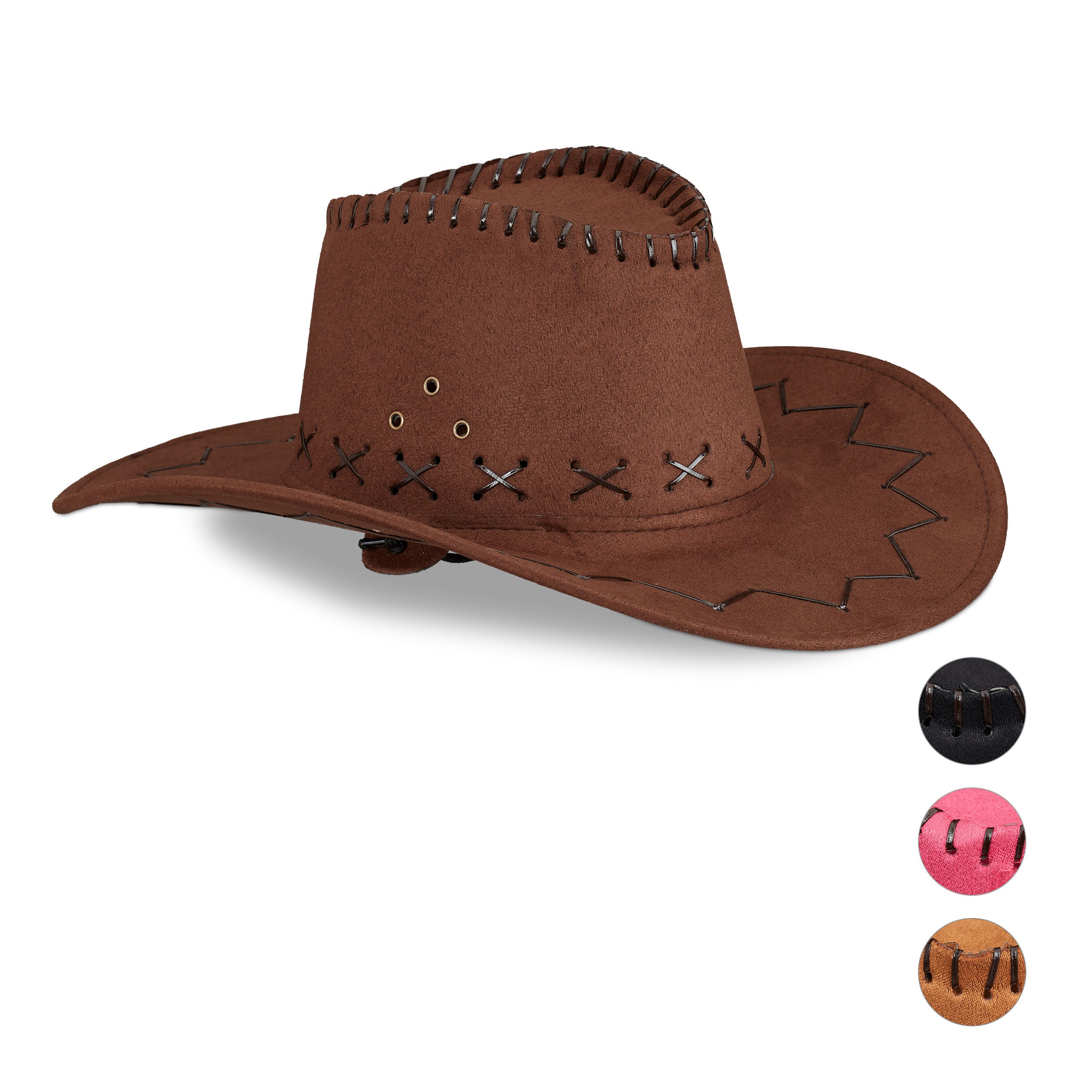Cowboy Cowgirl Aussie Stile Cappello Cespuglio IN PELLE SCAMOSCIATA CAMEL Australiano Western Unisex 
