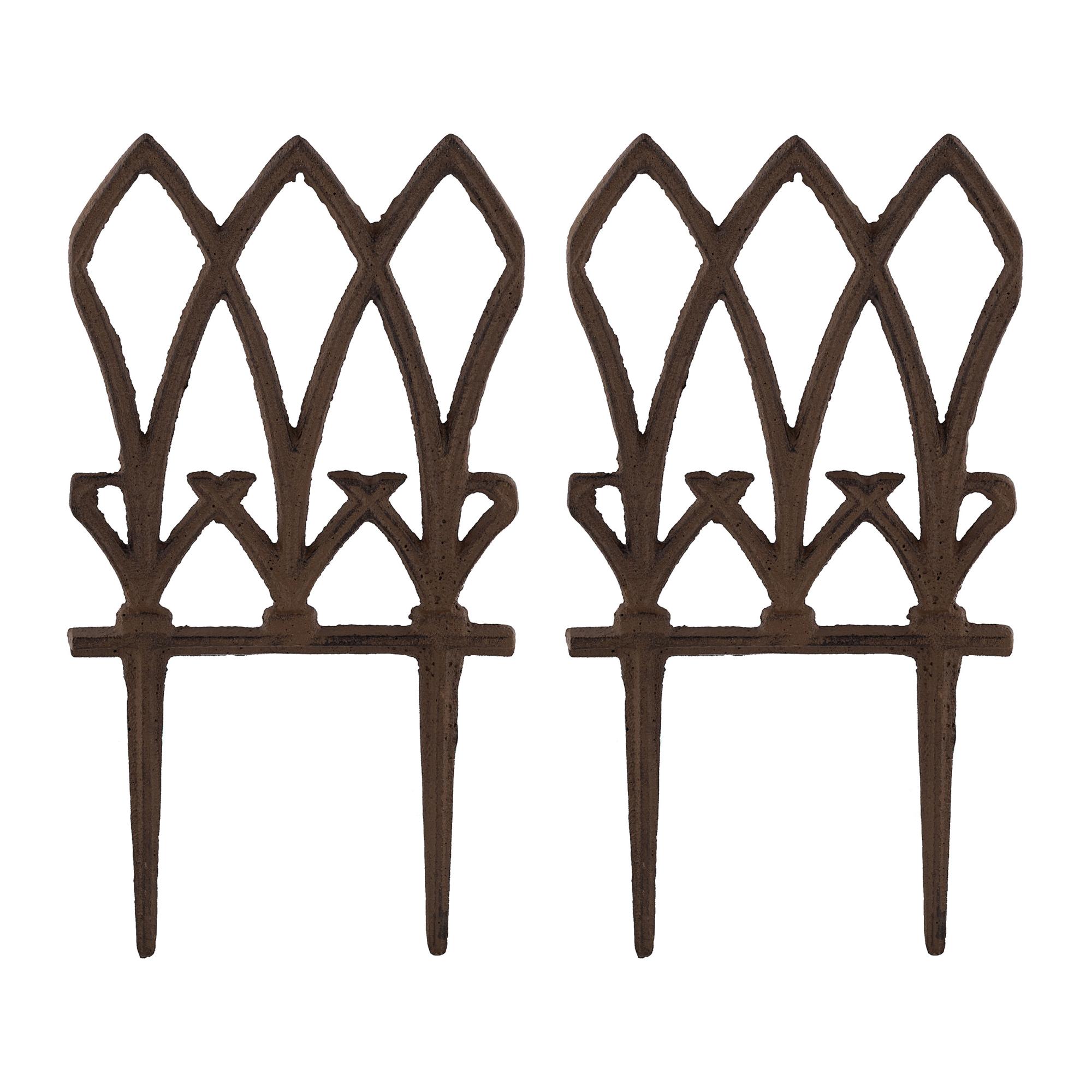 Relaxdays Recinzione Per Aiuole Metallo - 12 Pannelli 78x75cm Marroni Per Giardino E Stagni