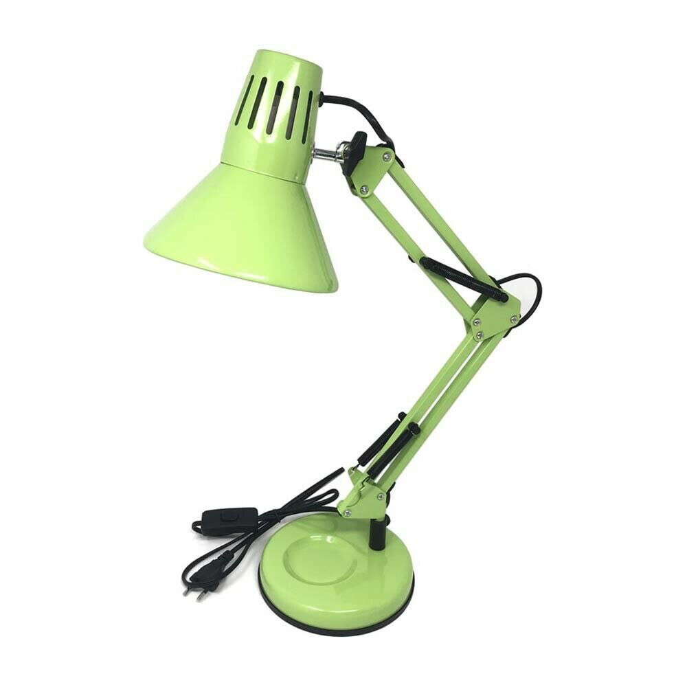 LUMETTO DA SCRIVANIA BRACCIO SNODABILE LAMPADA LUME CON MORSETTO X TAVOLO  VERDE