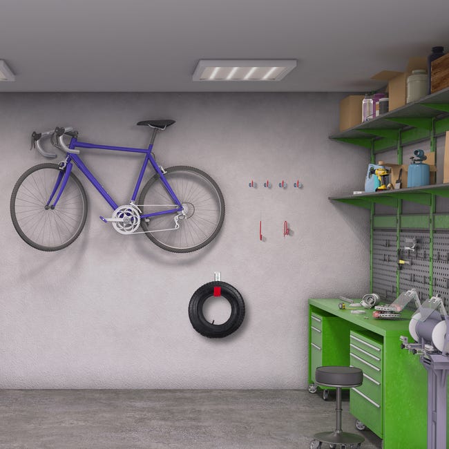 Crochet de vélo mural 8 pièces, support de rangement d'outils, Kit